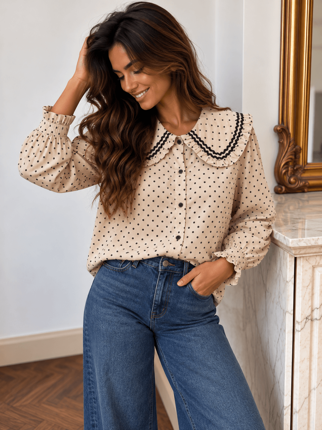 Blouse beige - SUZANNE