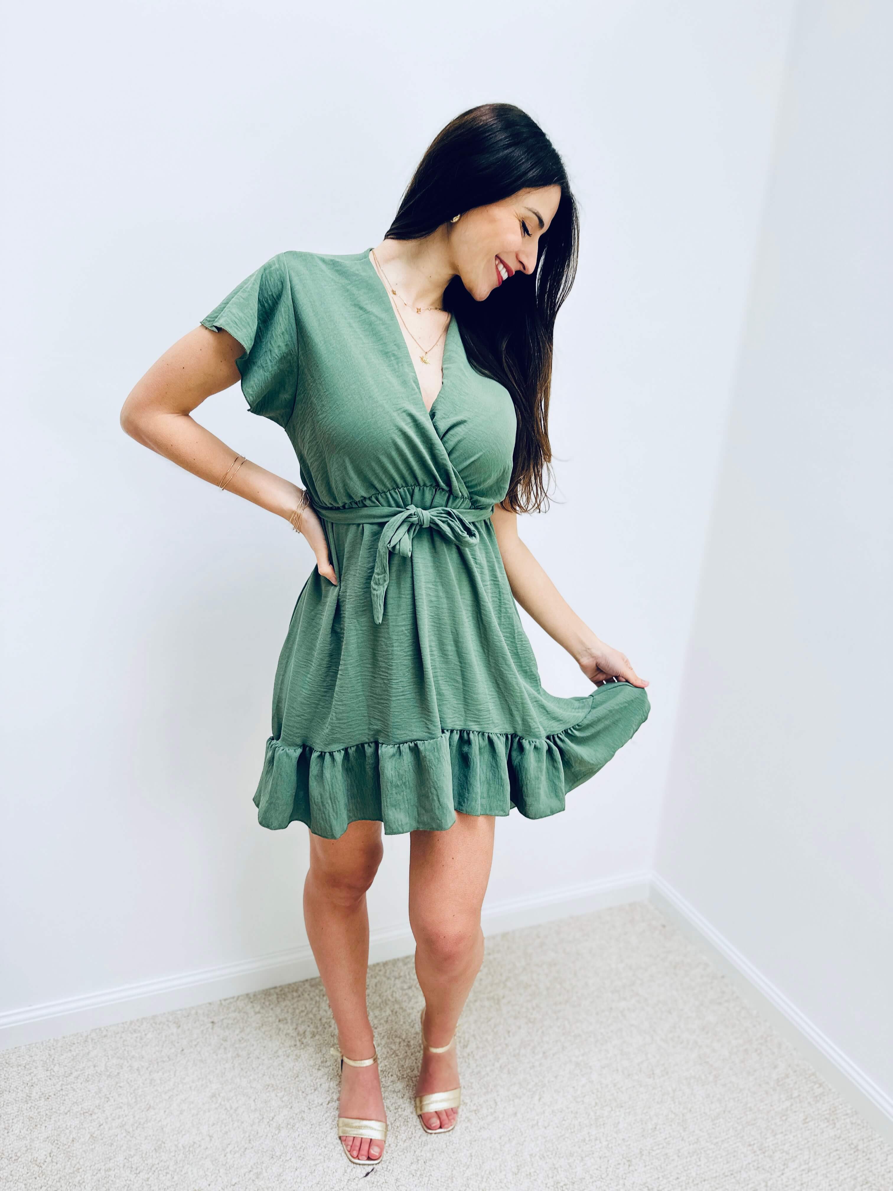 Vestido caqui - VICTOIRE