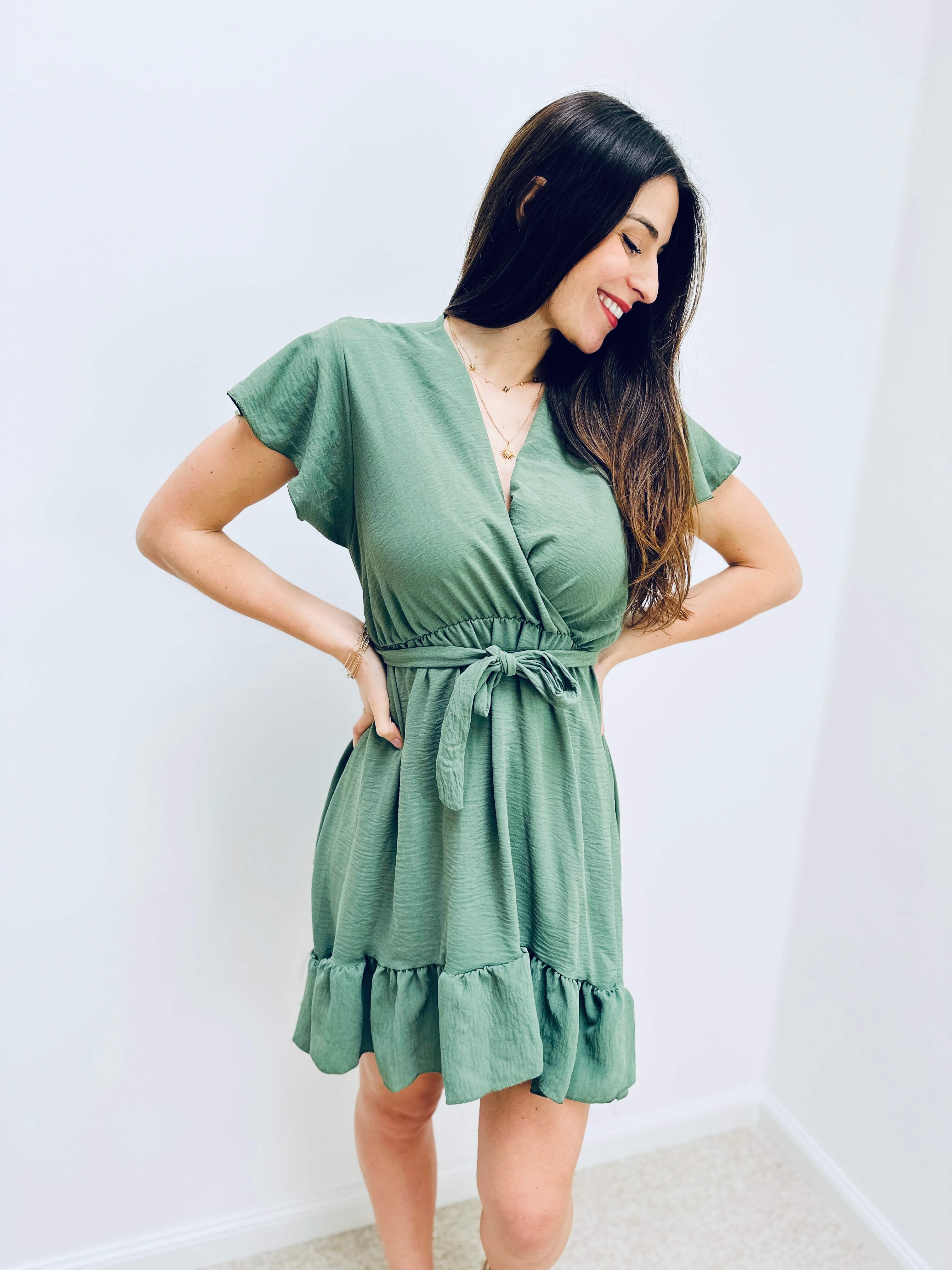Vestido caqui - VICTOIRE