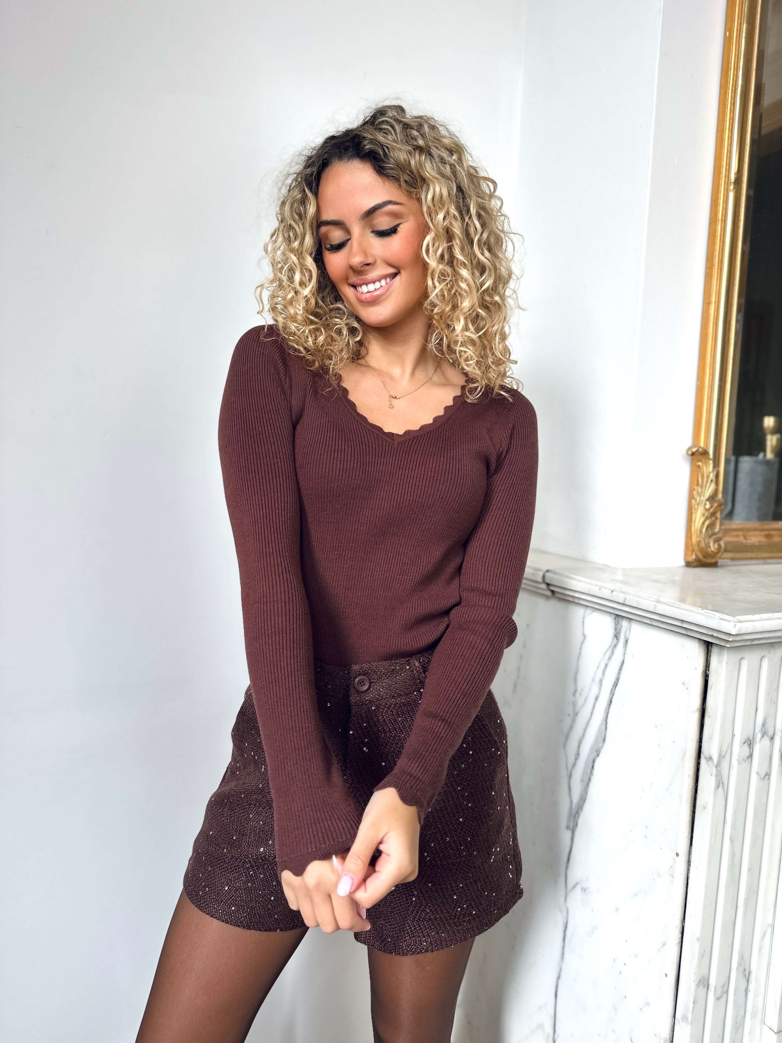 Pull marron - PAULA
