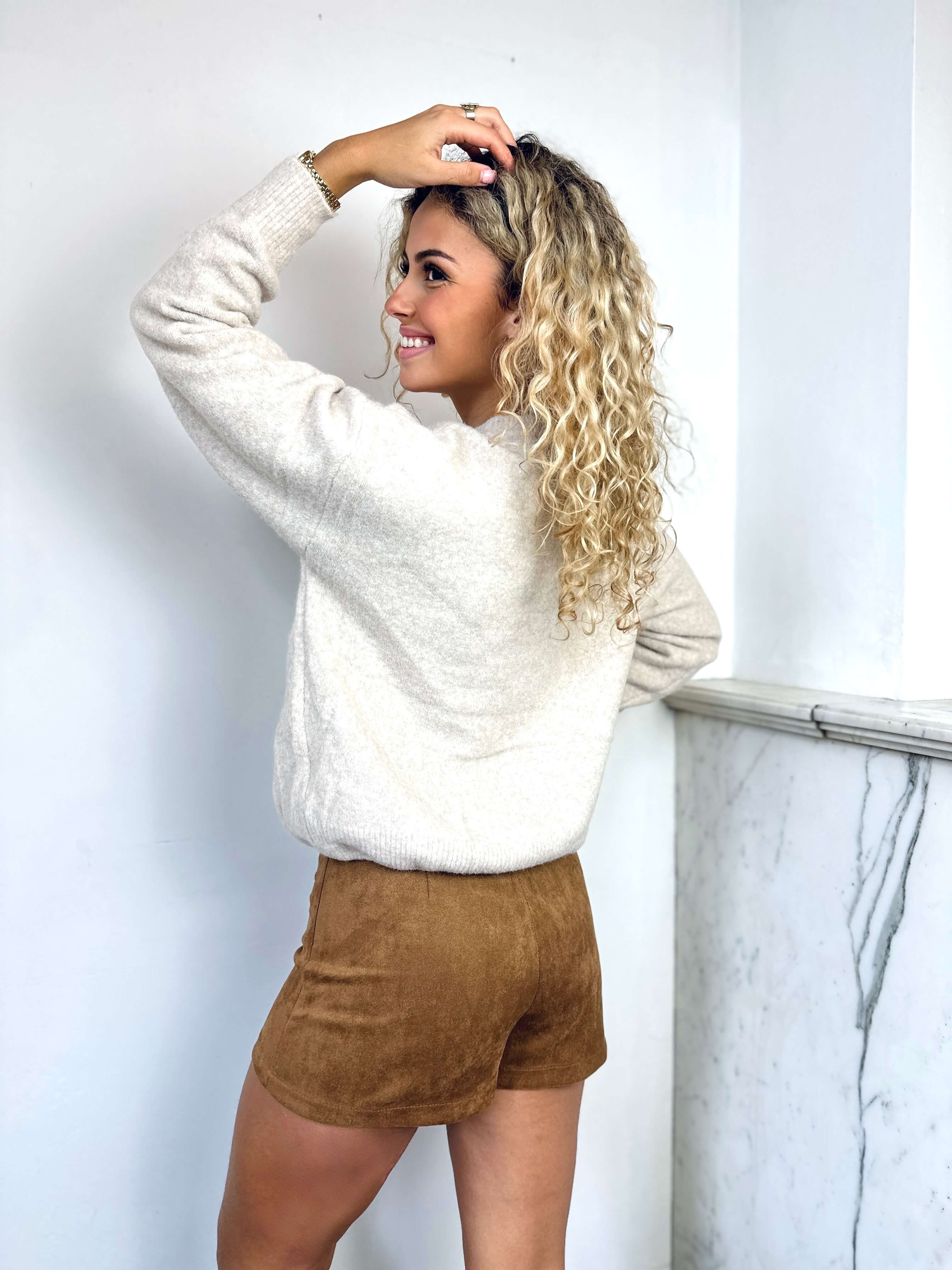 Jupe short camel - HELENE