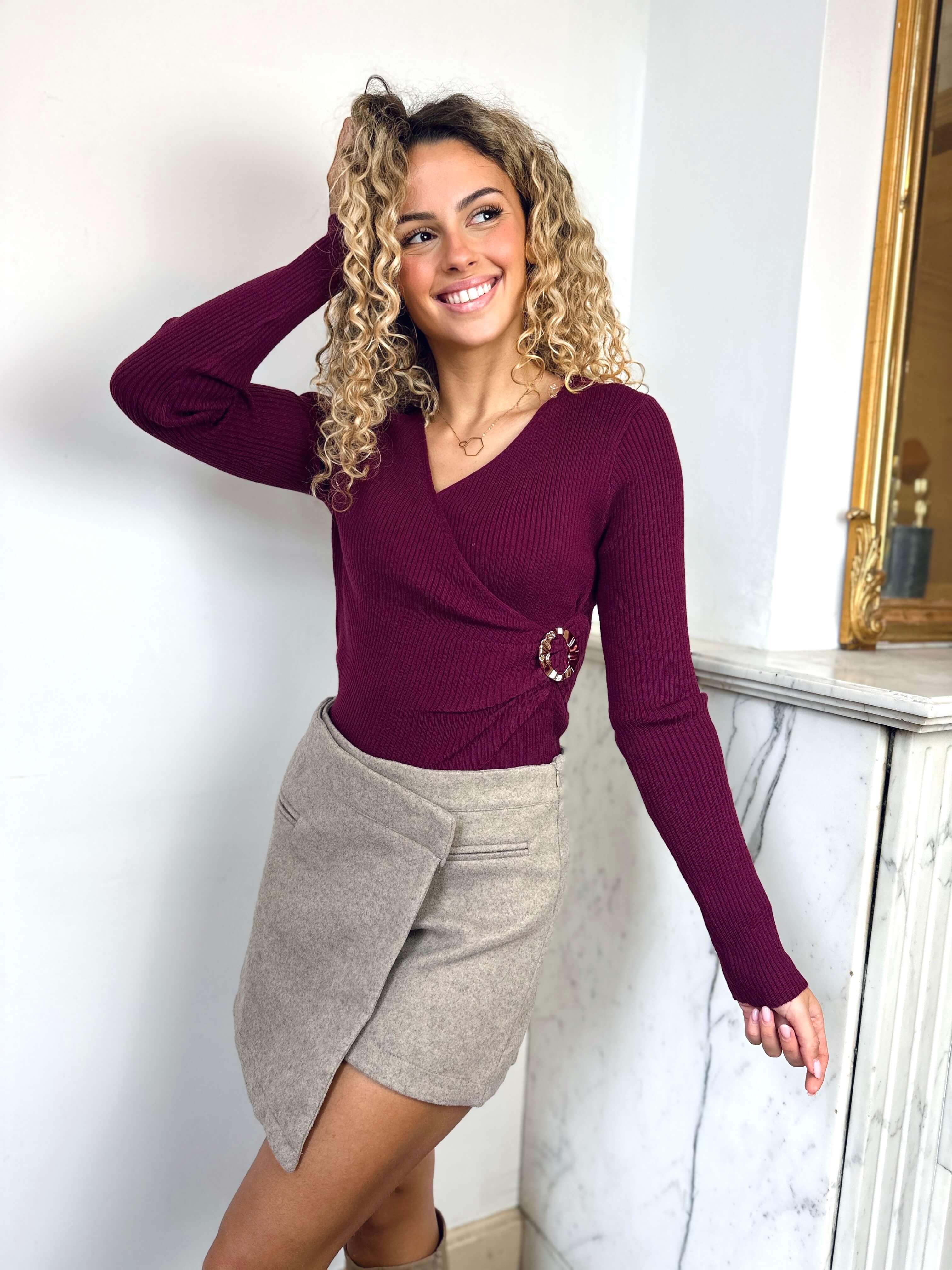 Pull bordeaux - CHARLOTTE