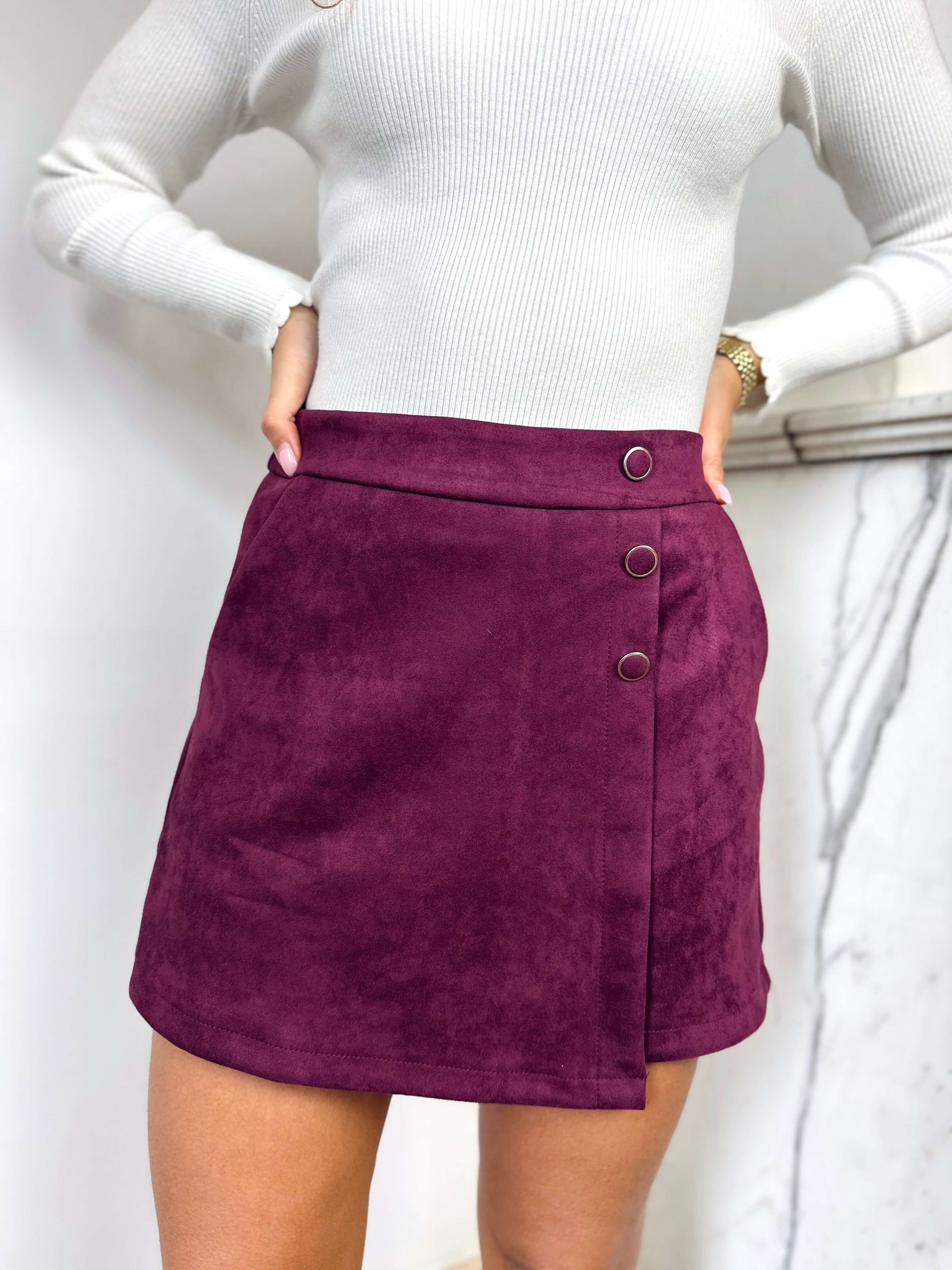 Jupe short bordeaux - ELISE