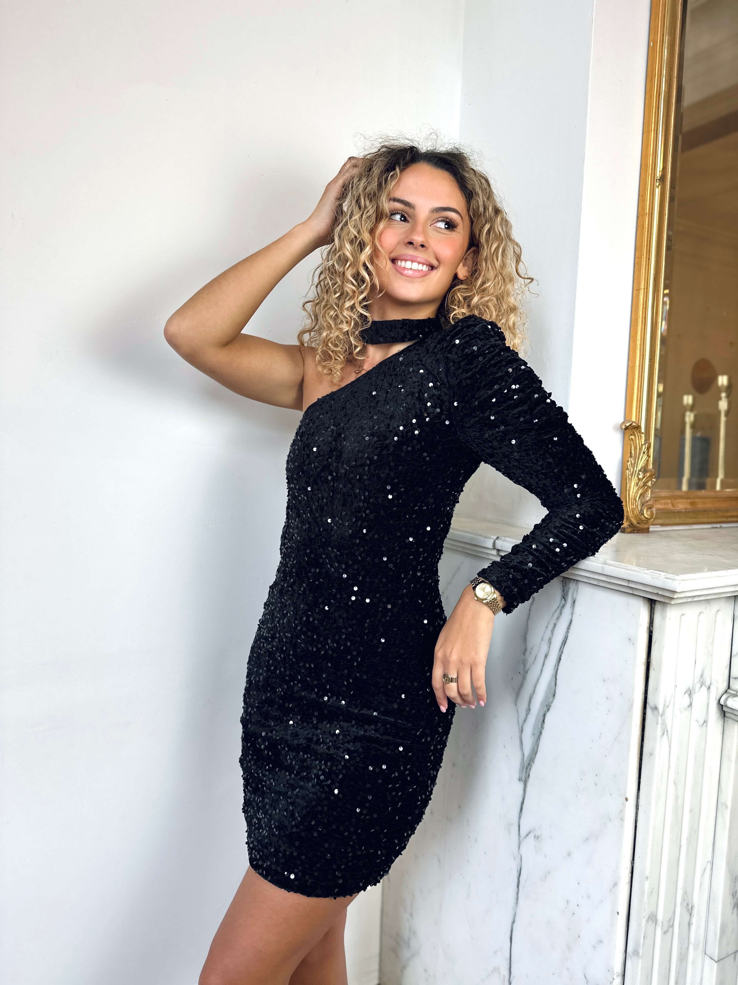 Robe noire Ă sequin - HELENA