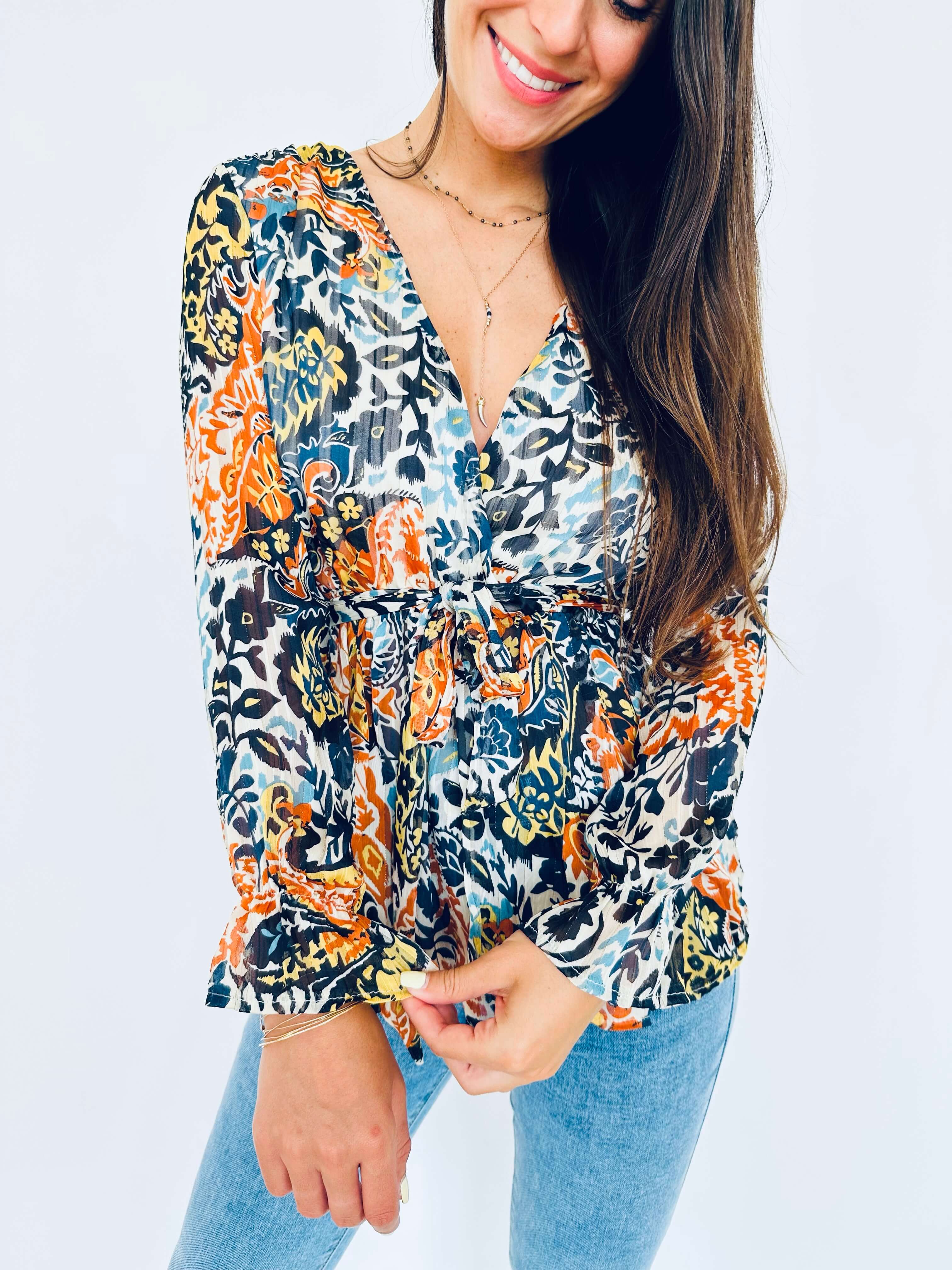 Blouse bleu - CHARLOTTE
