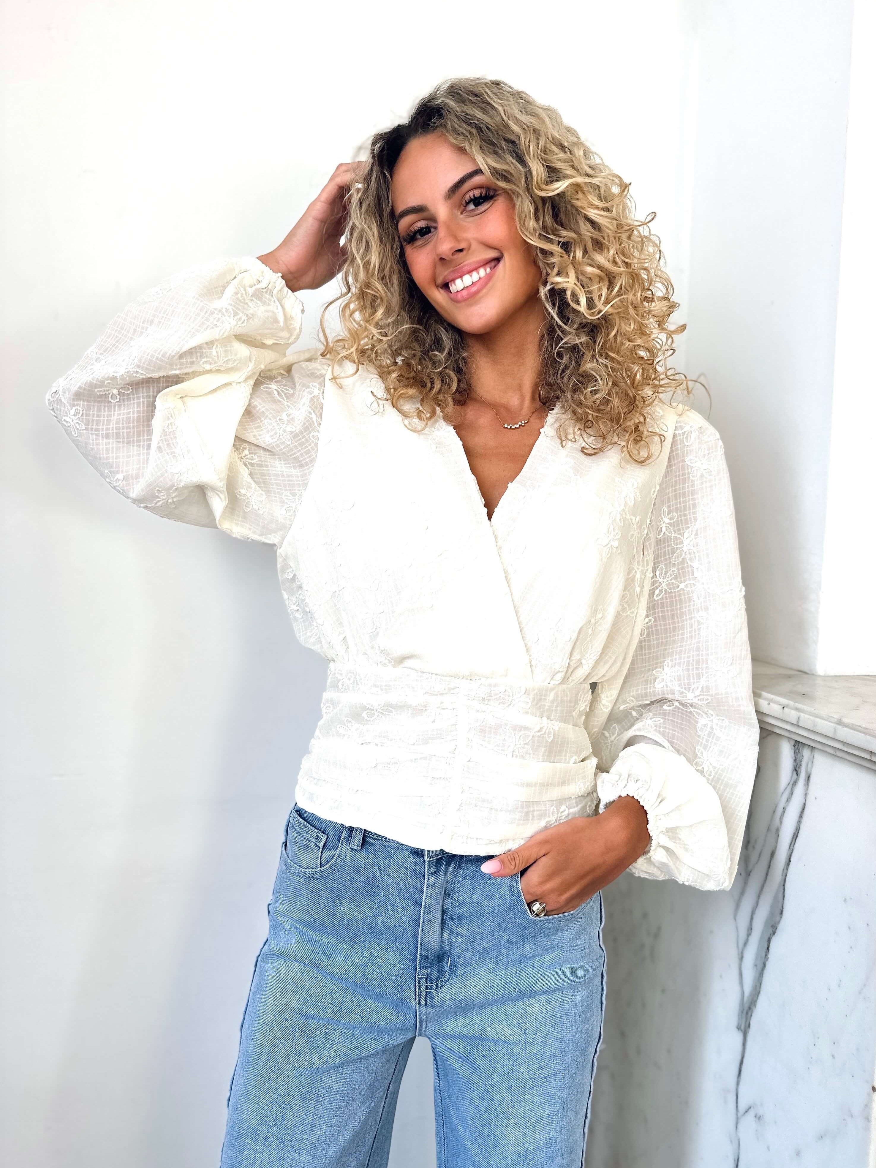Blouse blanche en dentelle - ELISA