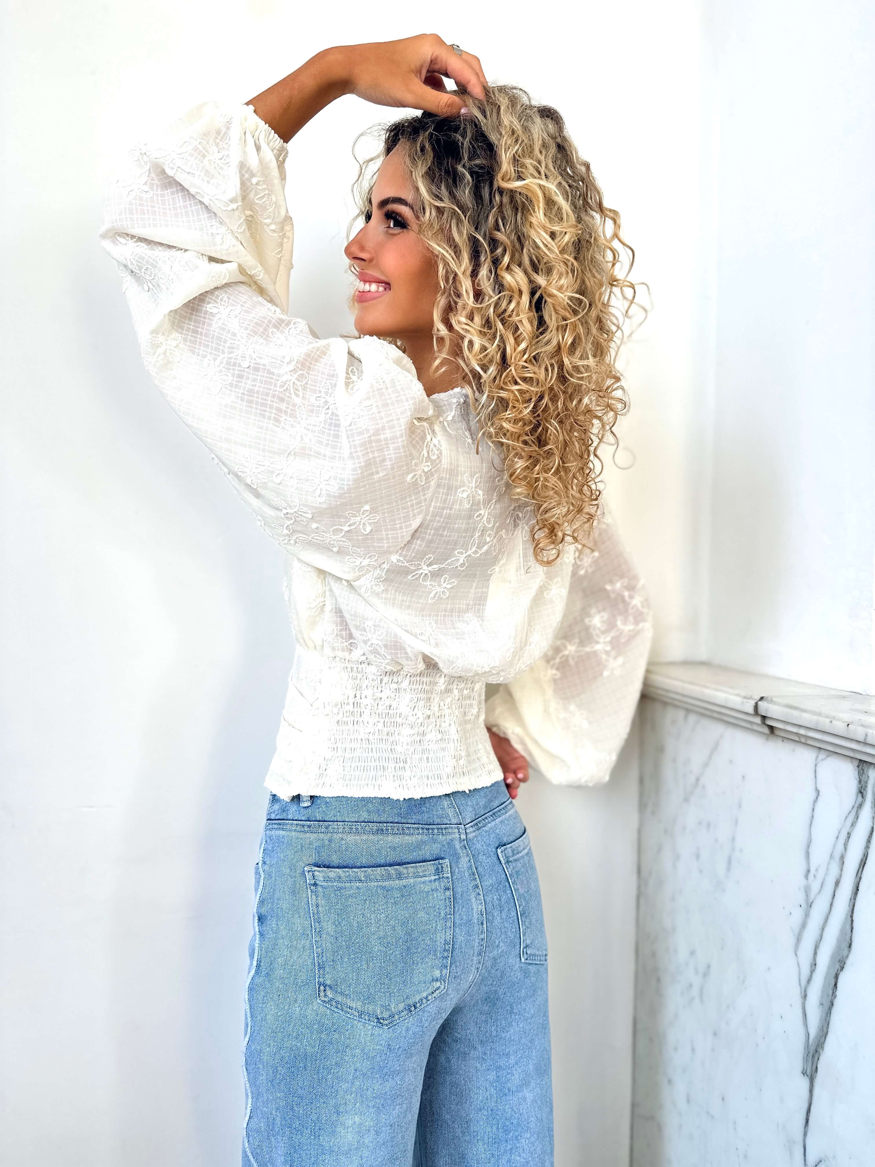 Blouse blanche en dentelle - ELISA