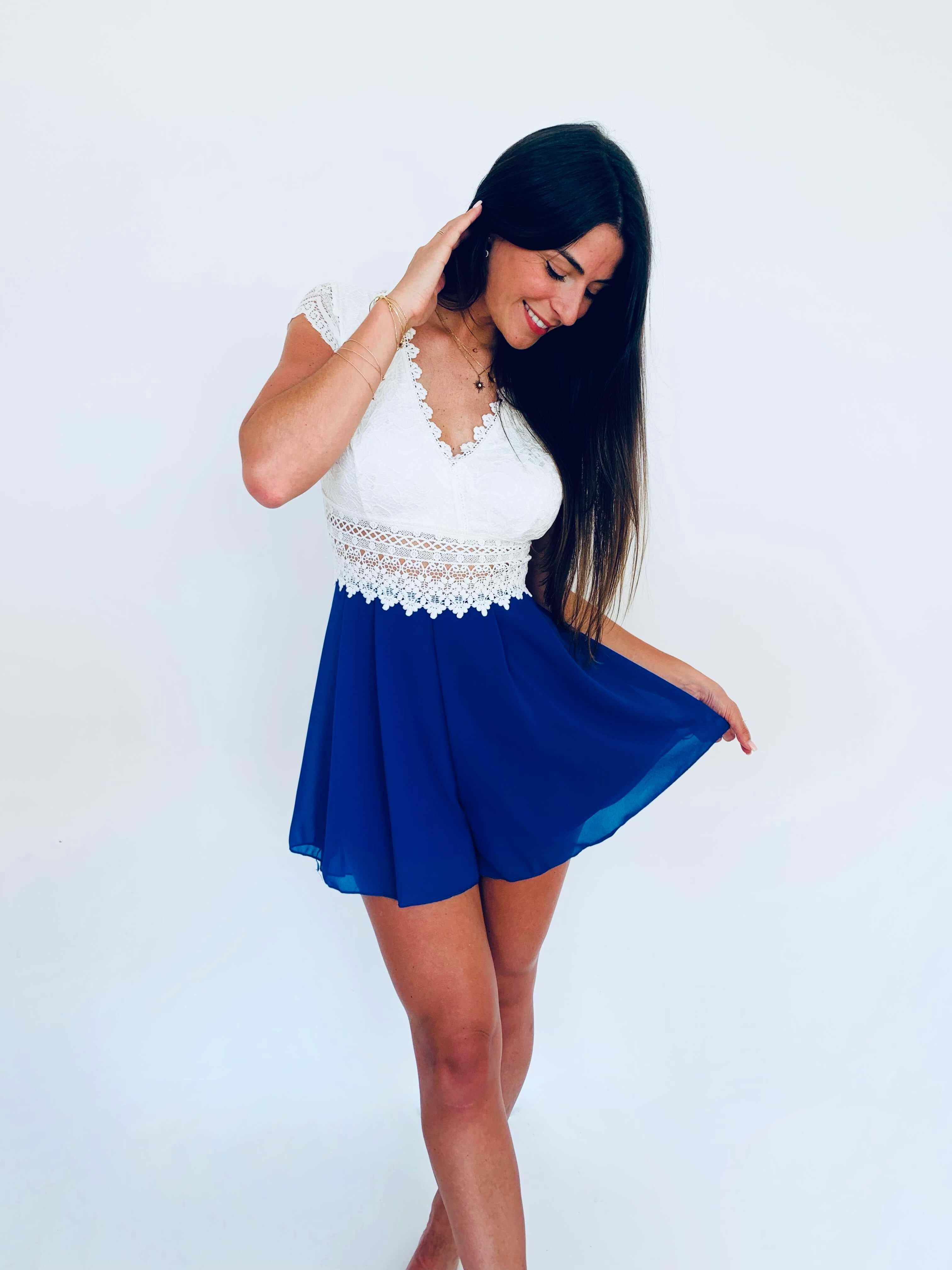 Combishort bleu royal - CLELIA