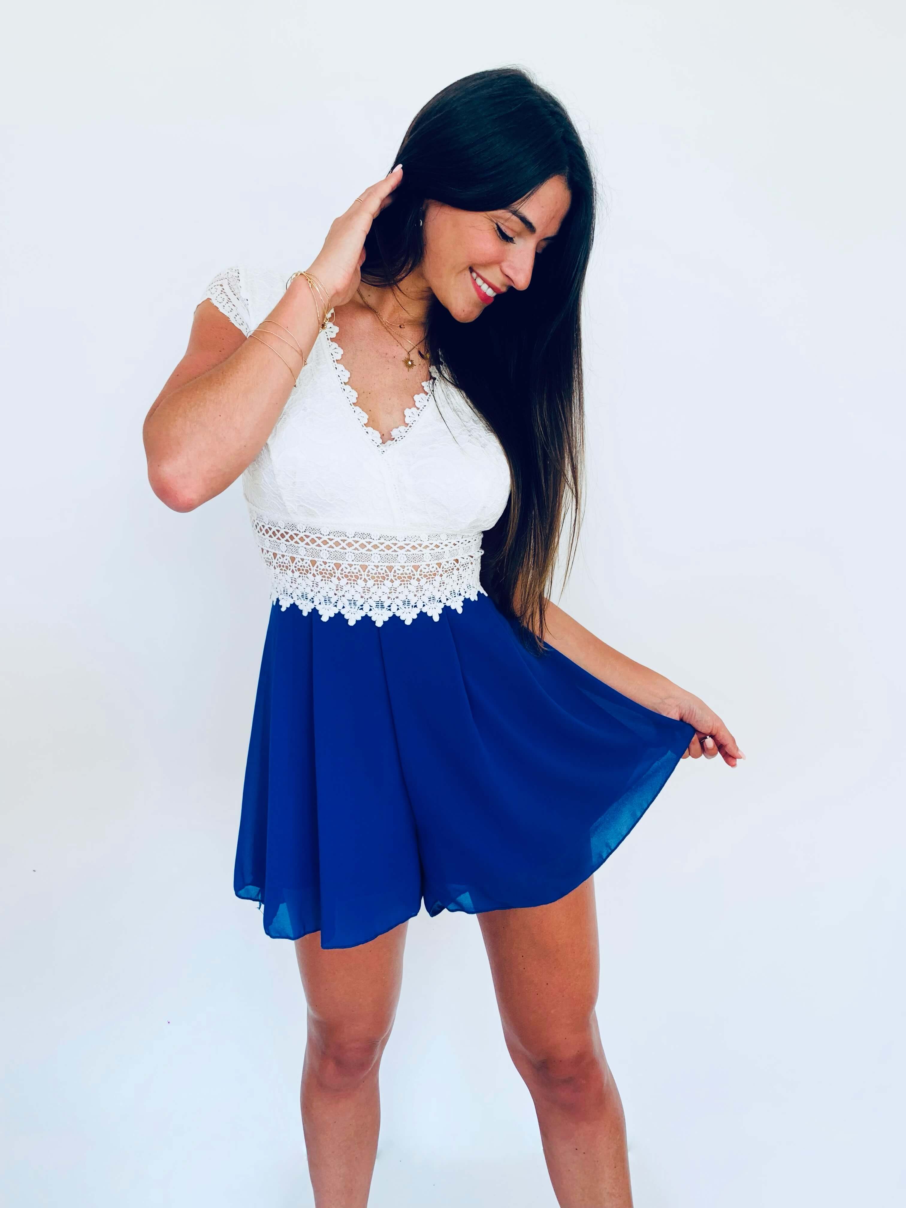 Combishort bleu royal - CLELIA