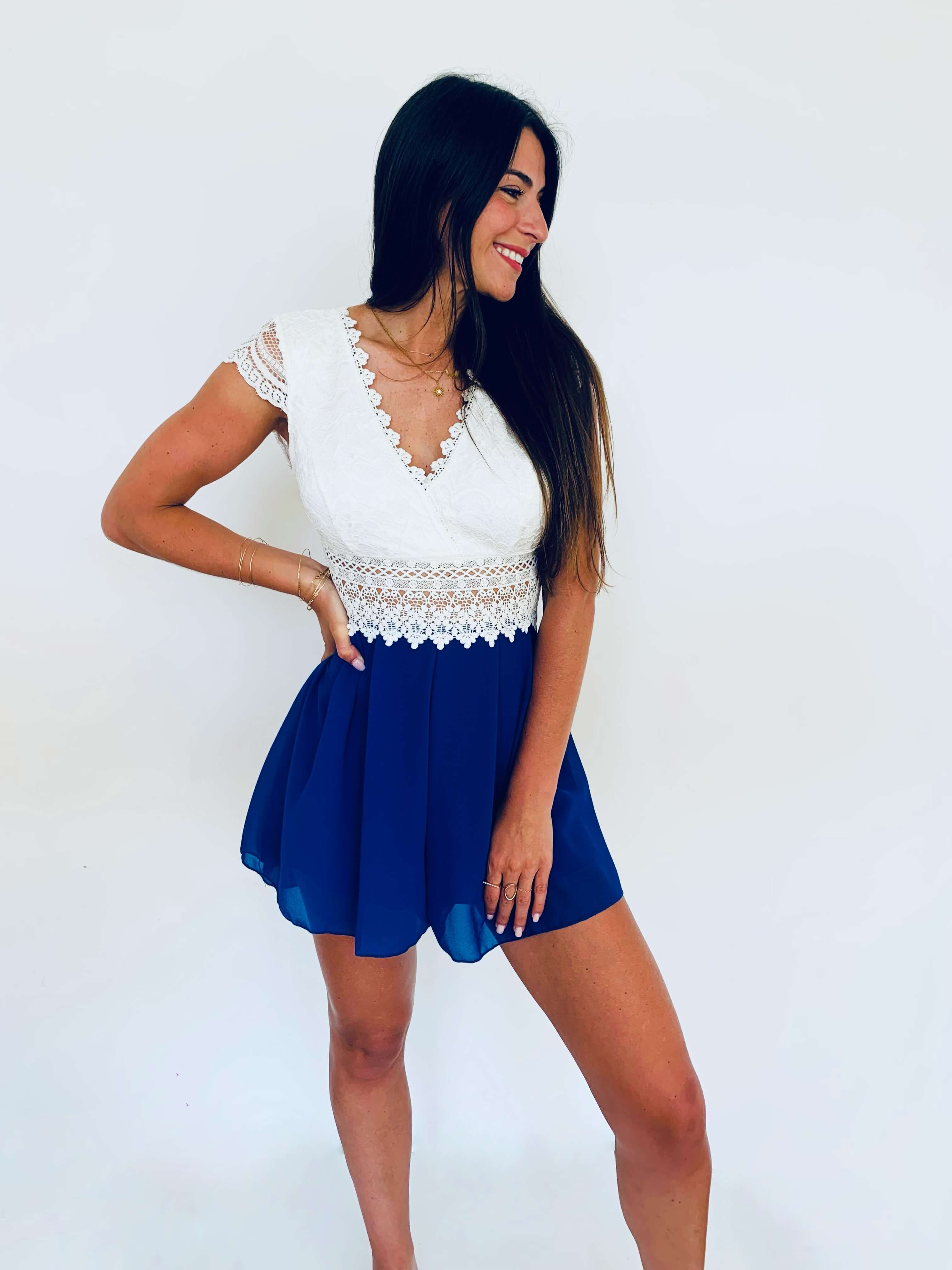 Combishort bleu royal - CLELIA