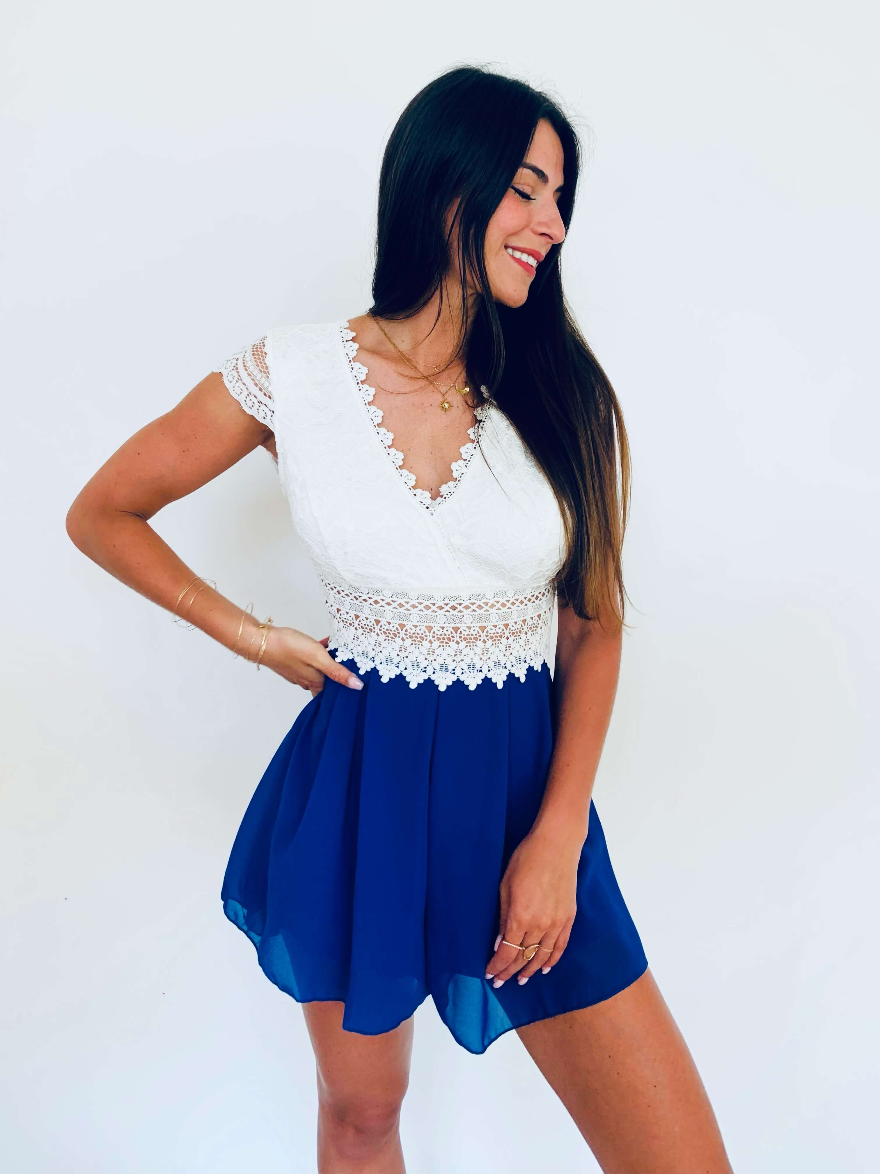 Combishort bleu royal - CLELIA