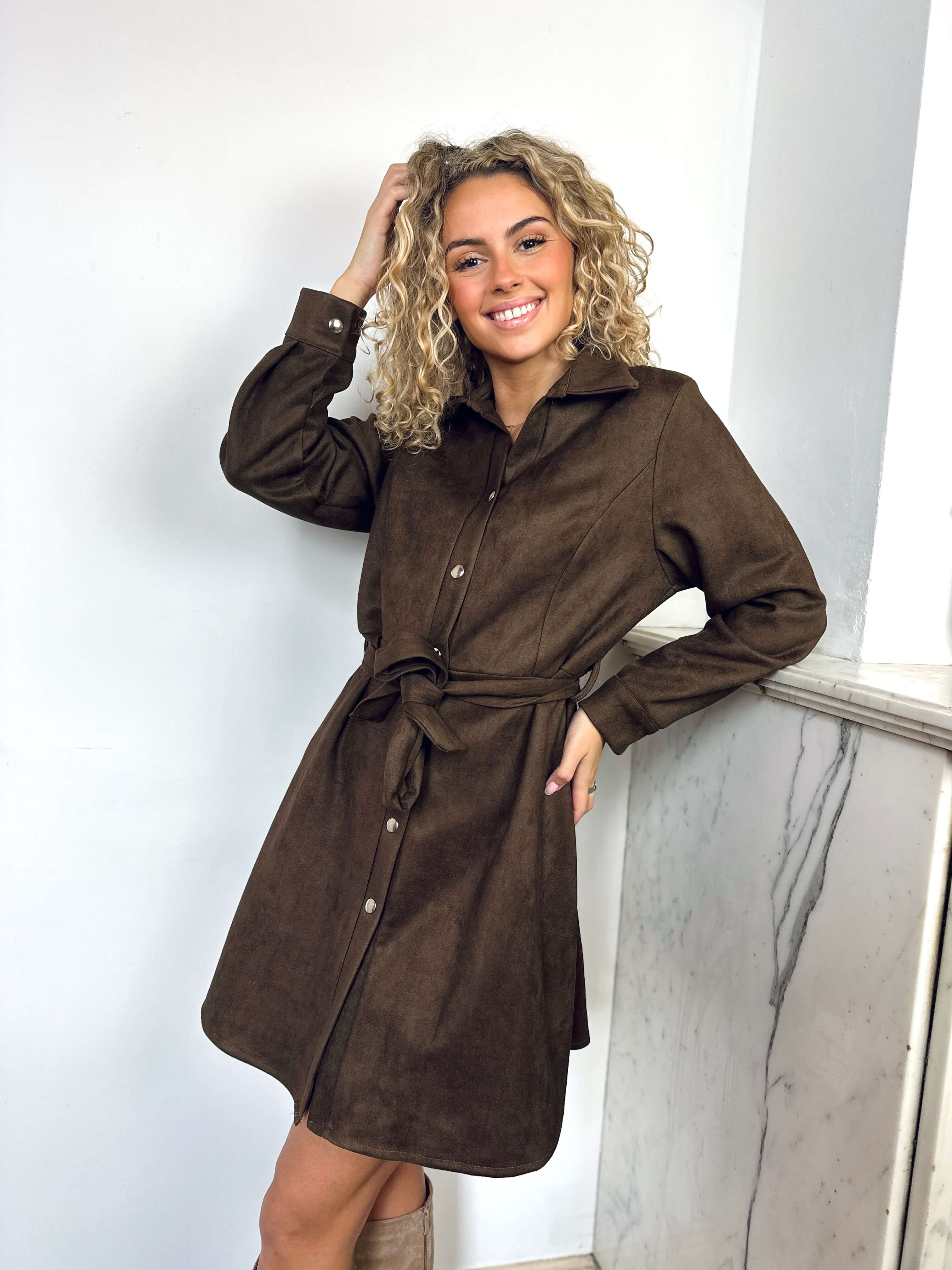 Robe chemise chocolat - LOLA