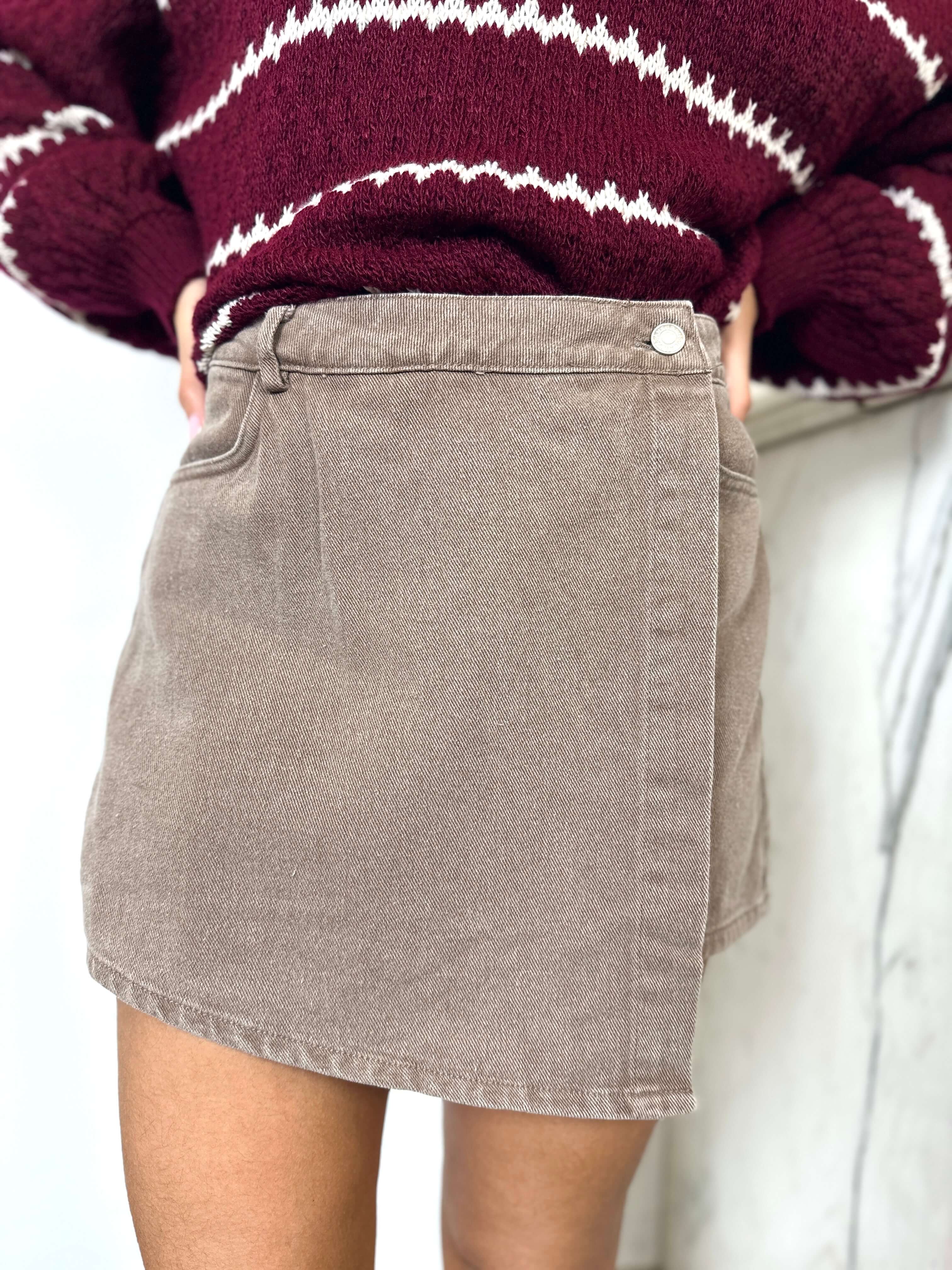 Jupe short taupe - LENA