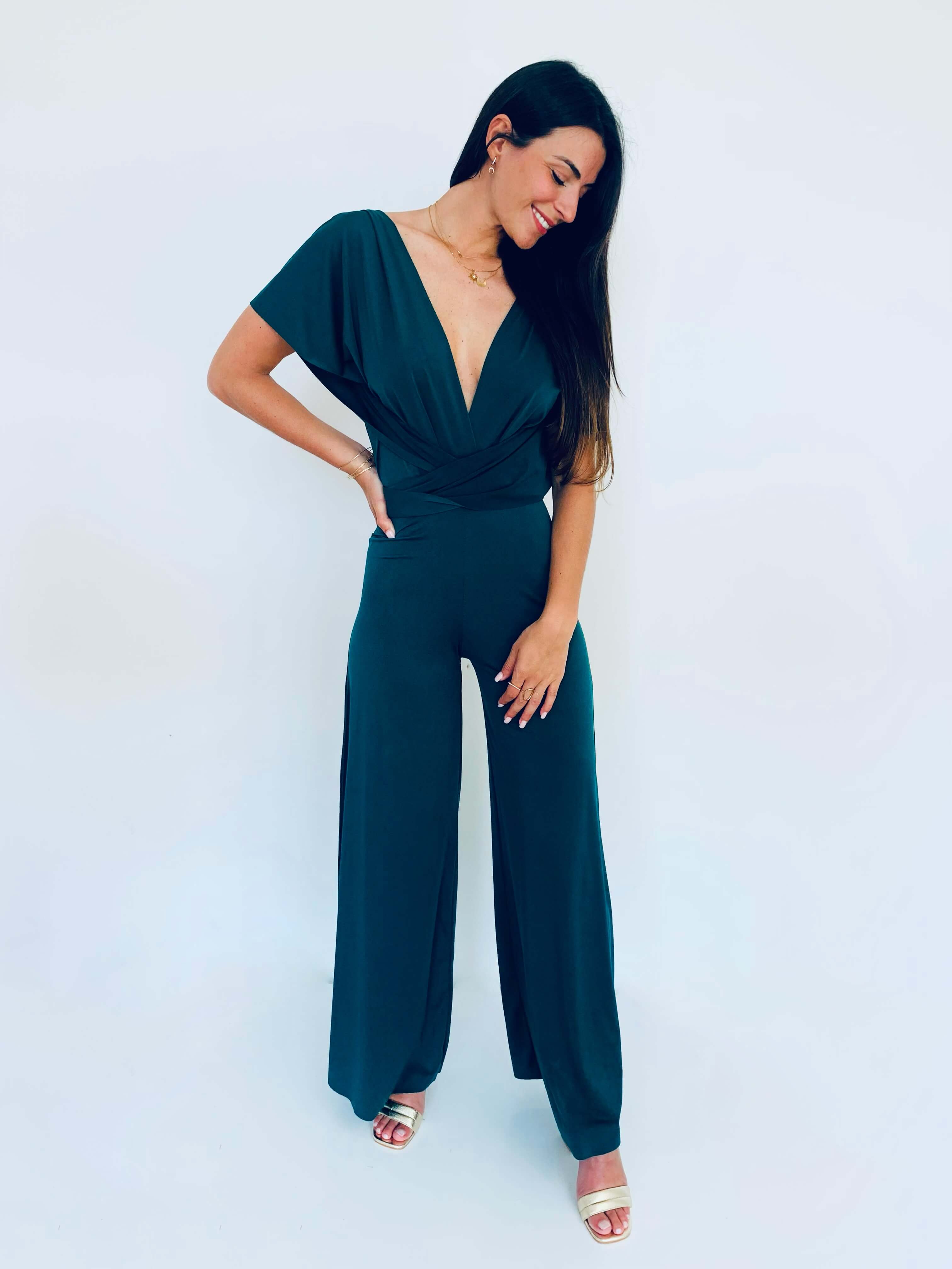 Combinaison pantalon vert sapin - JENNY