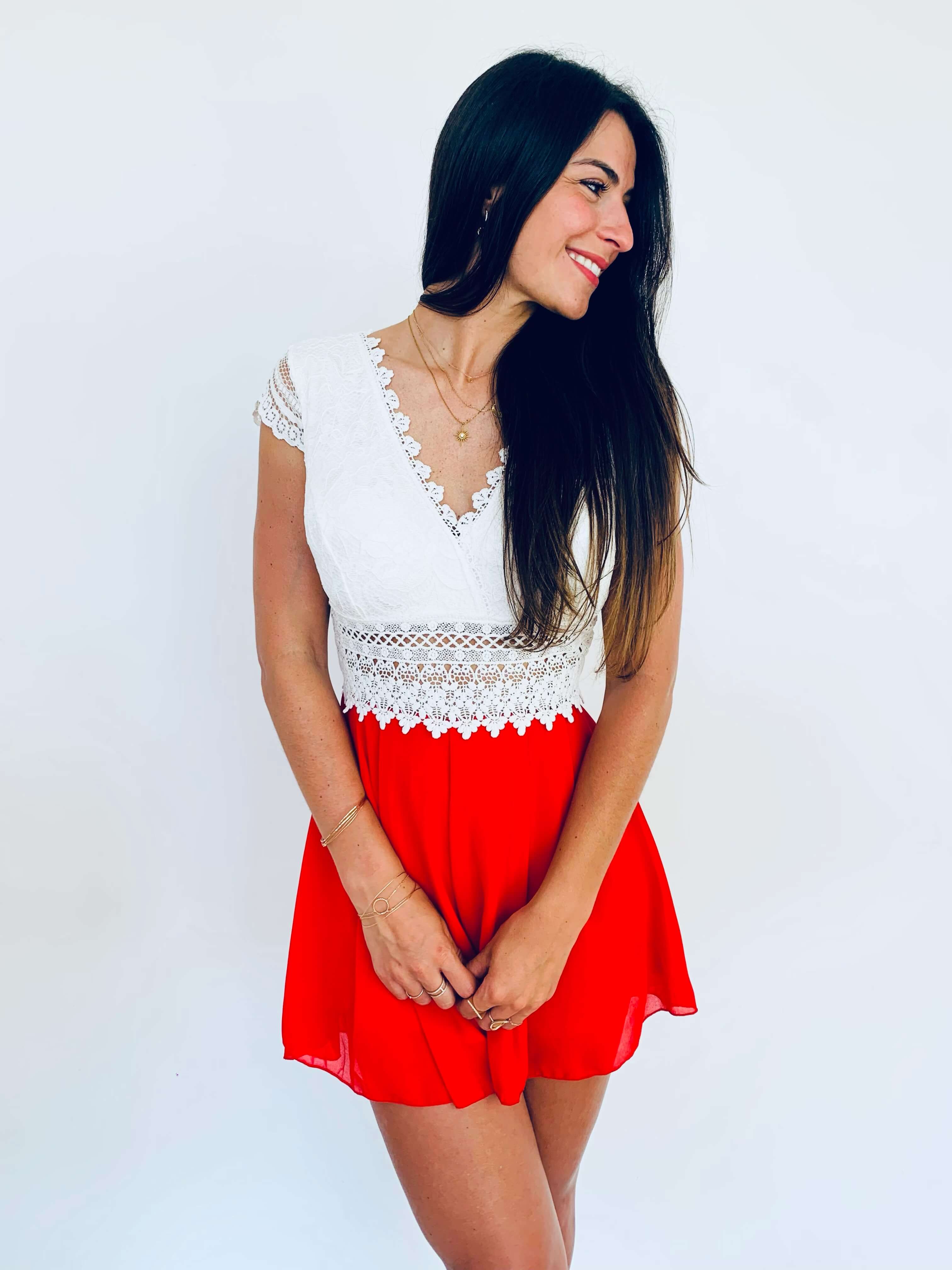 Combishort rouge - CLELIA