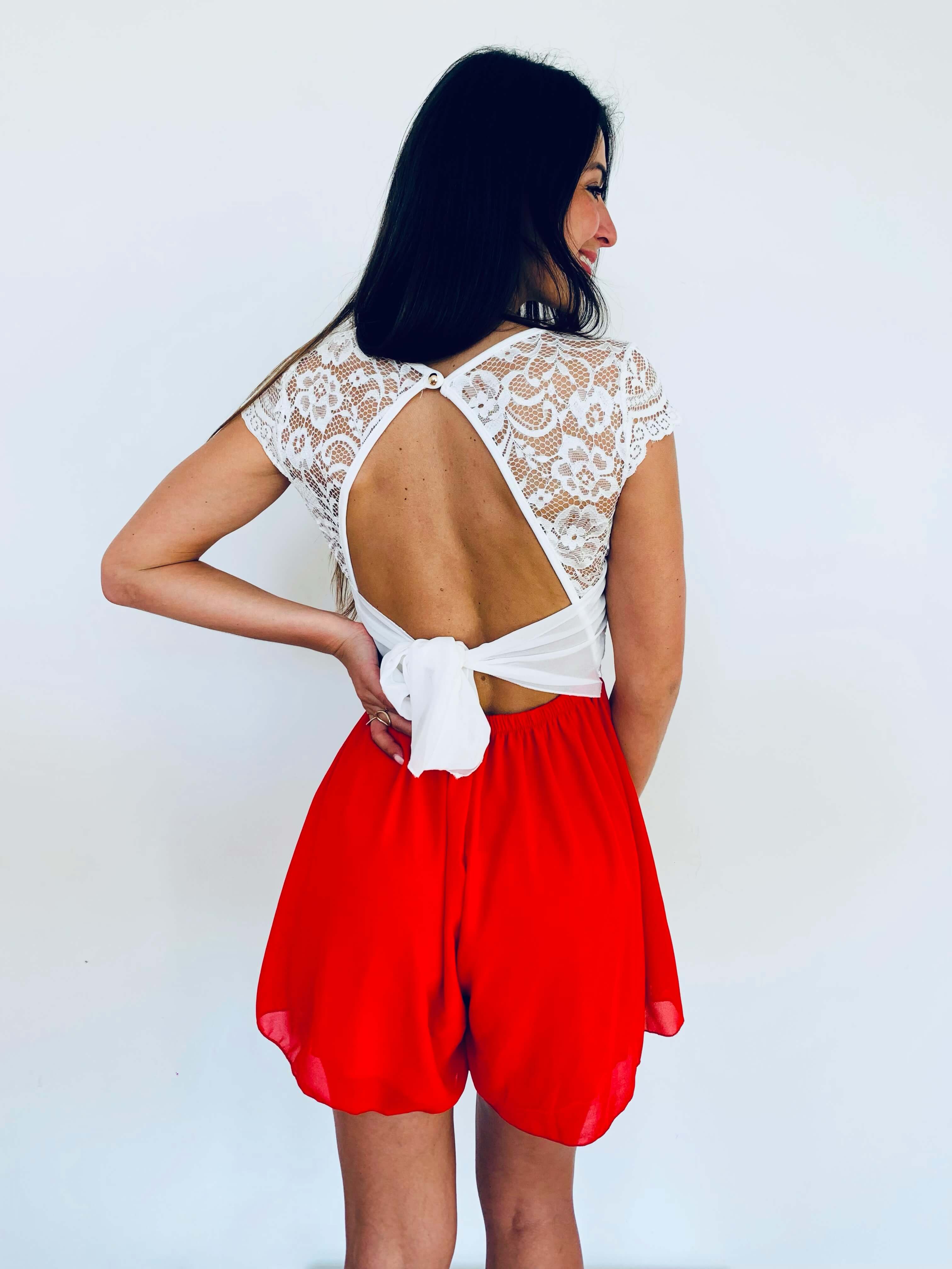 Combishort rouge - CLELIA