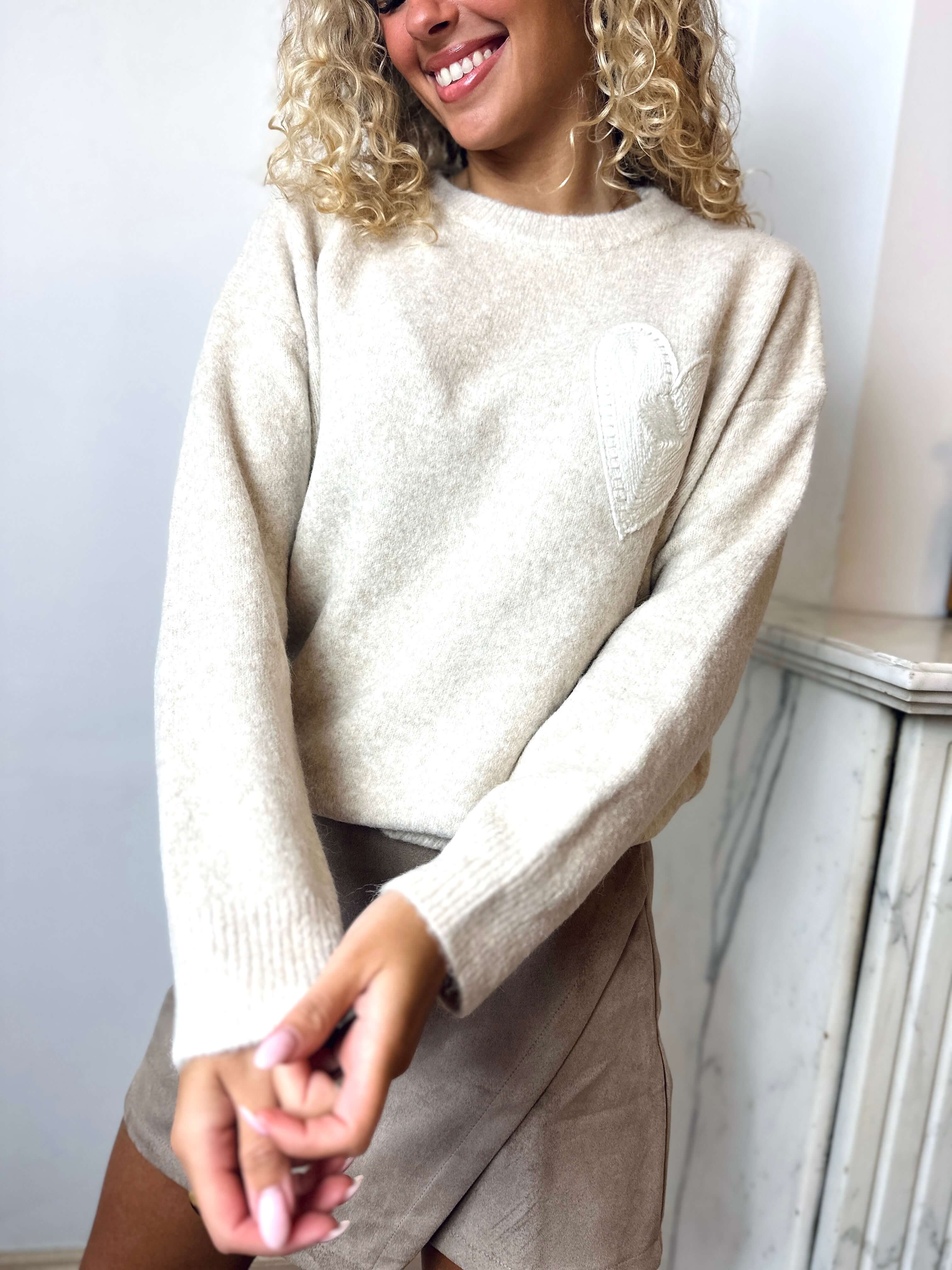 Pull beige - COEUR