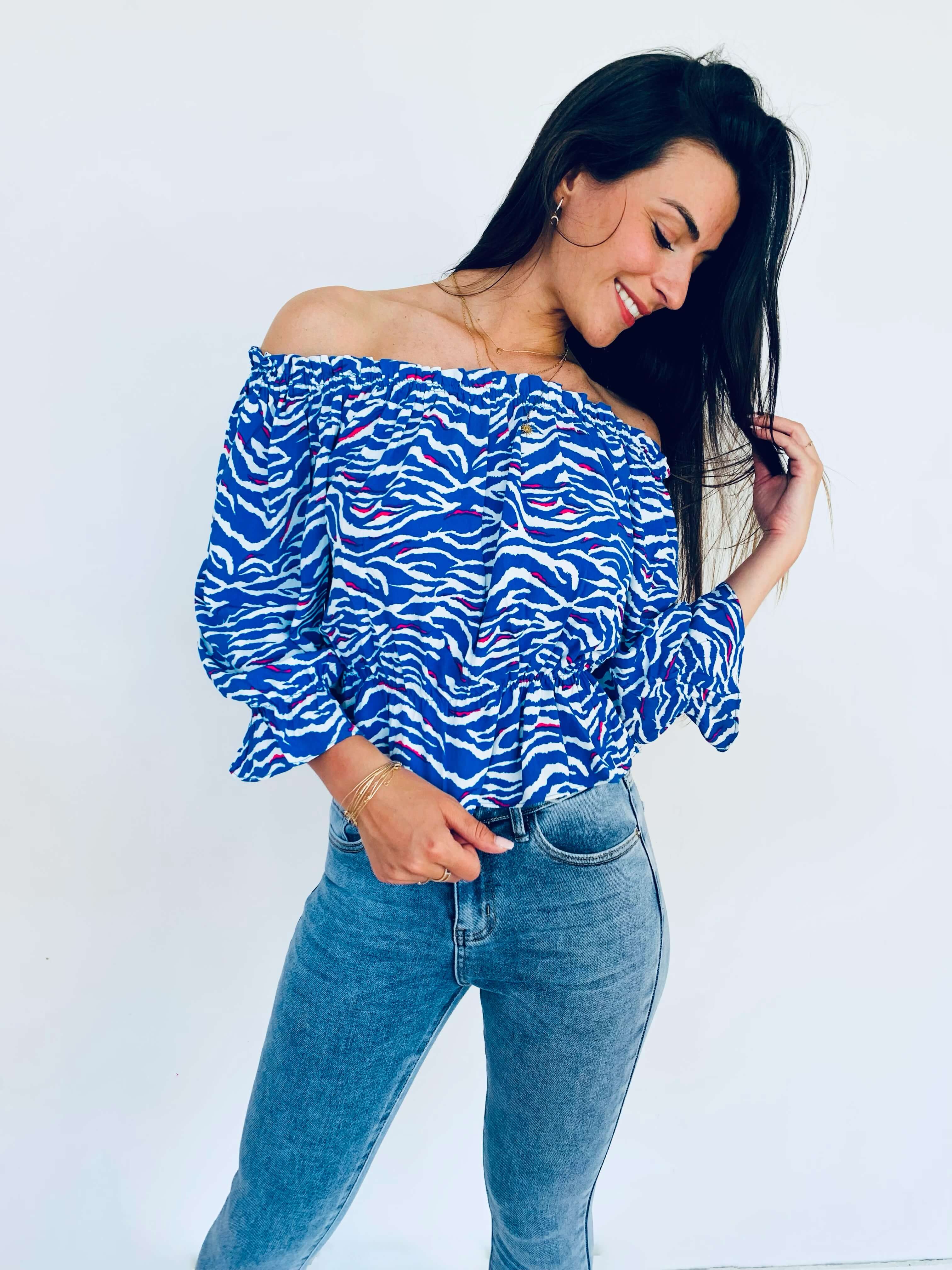 Blouse bleu - OLIVIA