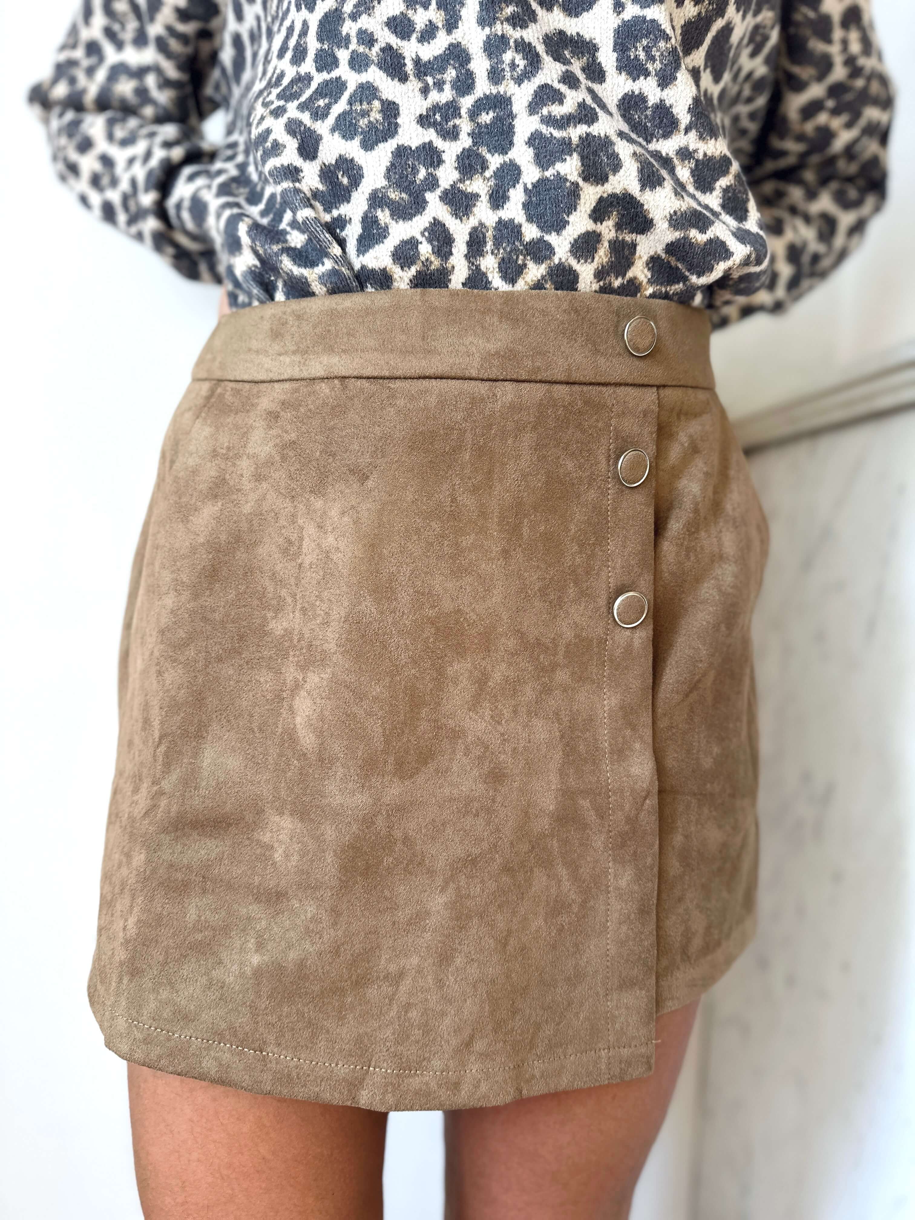 Jupe short taupe - SAVANA