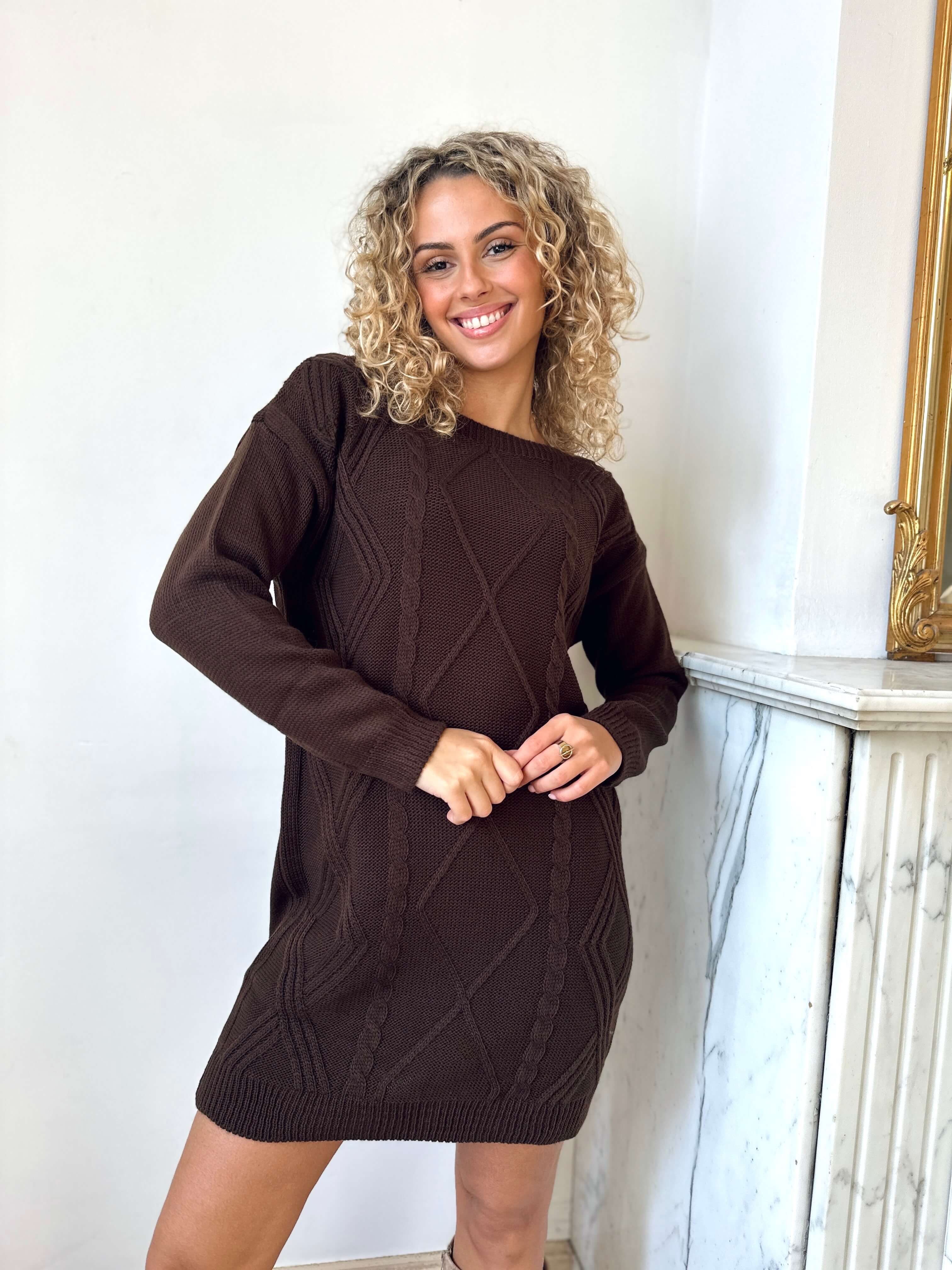 Robe pull marron - MILA