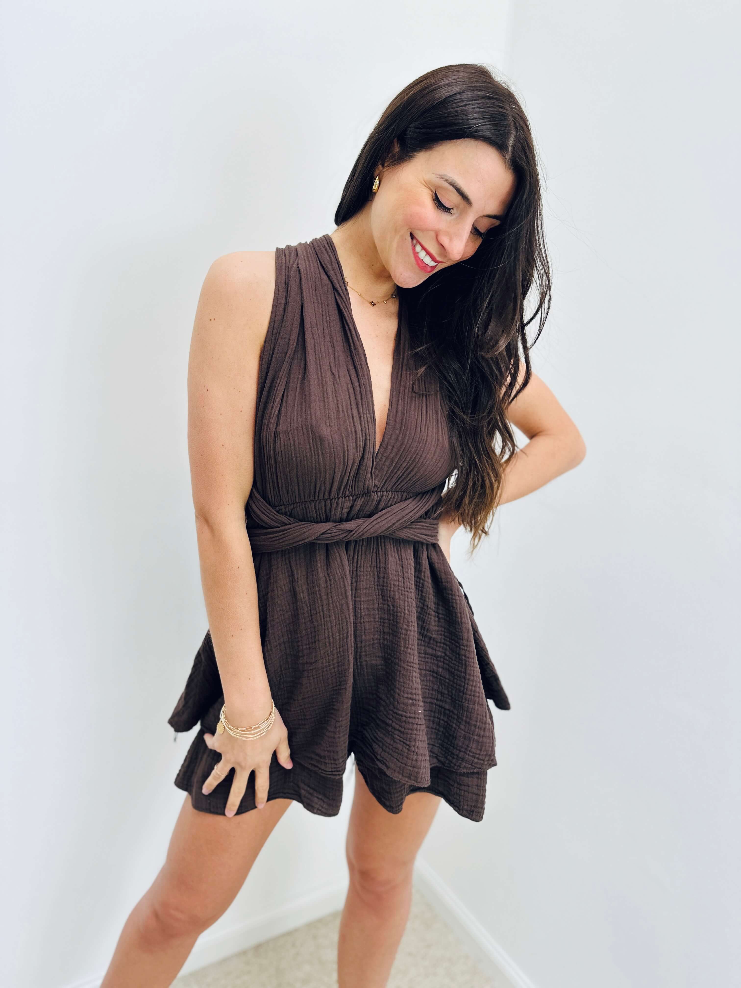 Combishort marron - JULIETTA