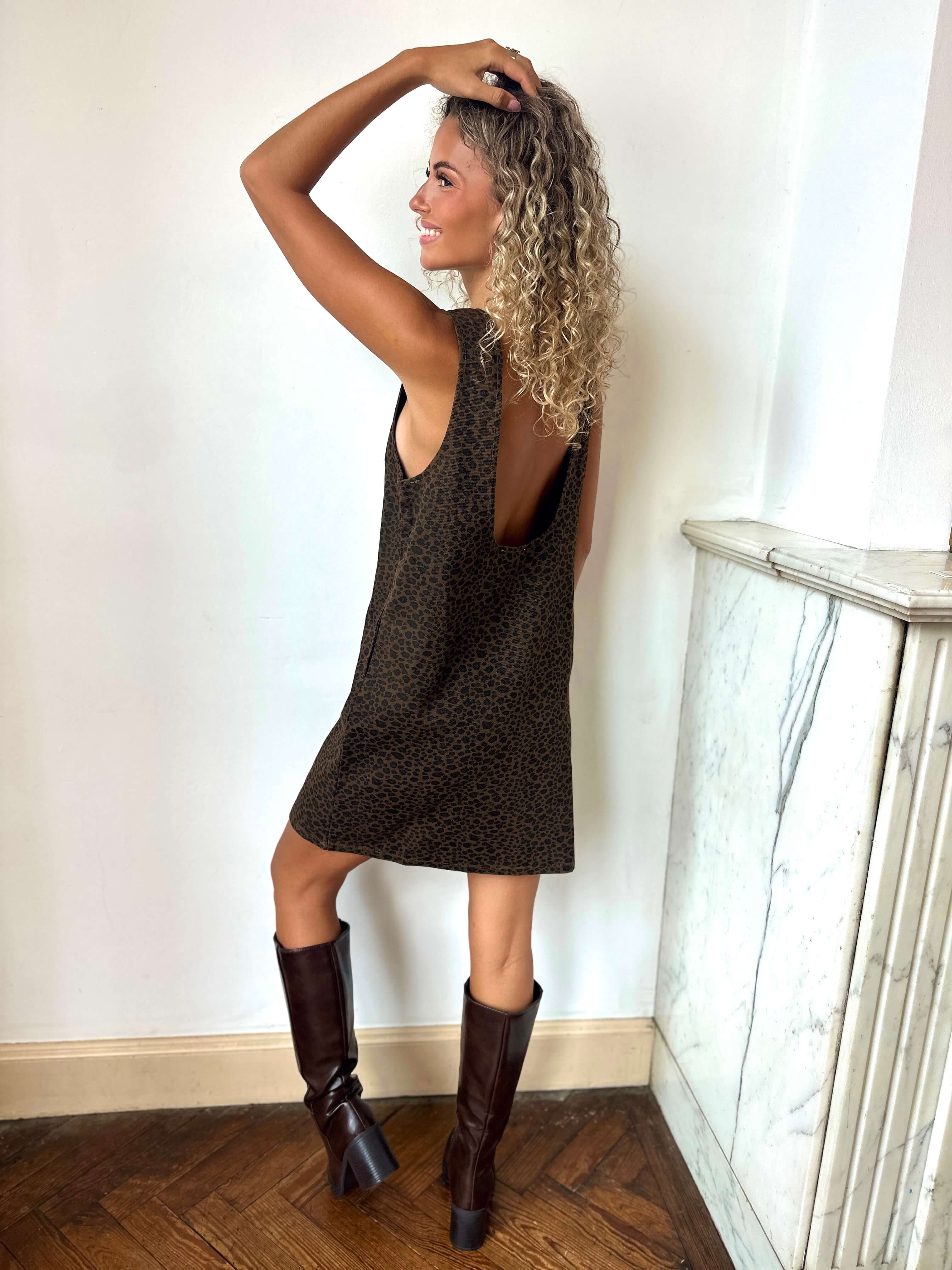 Robe chocolat léopard - ROMY