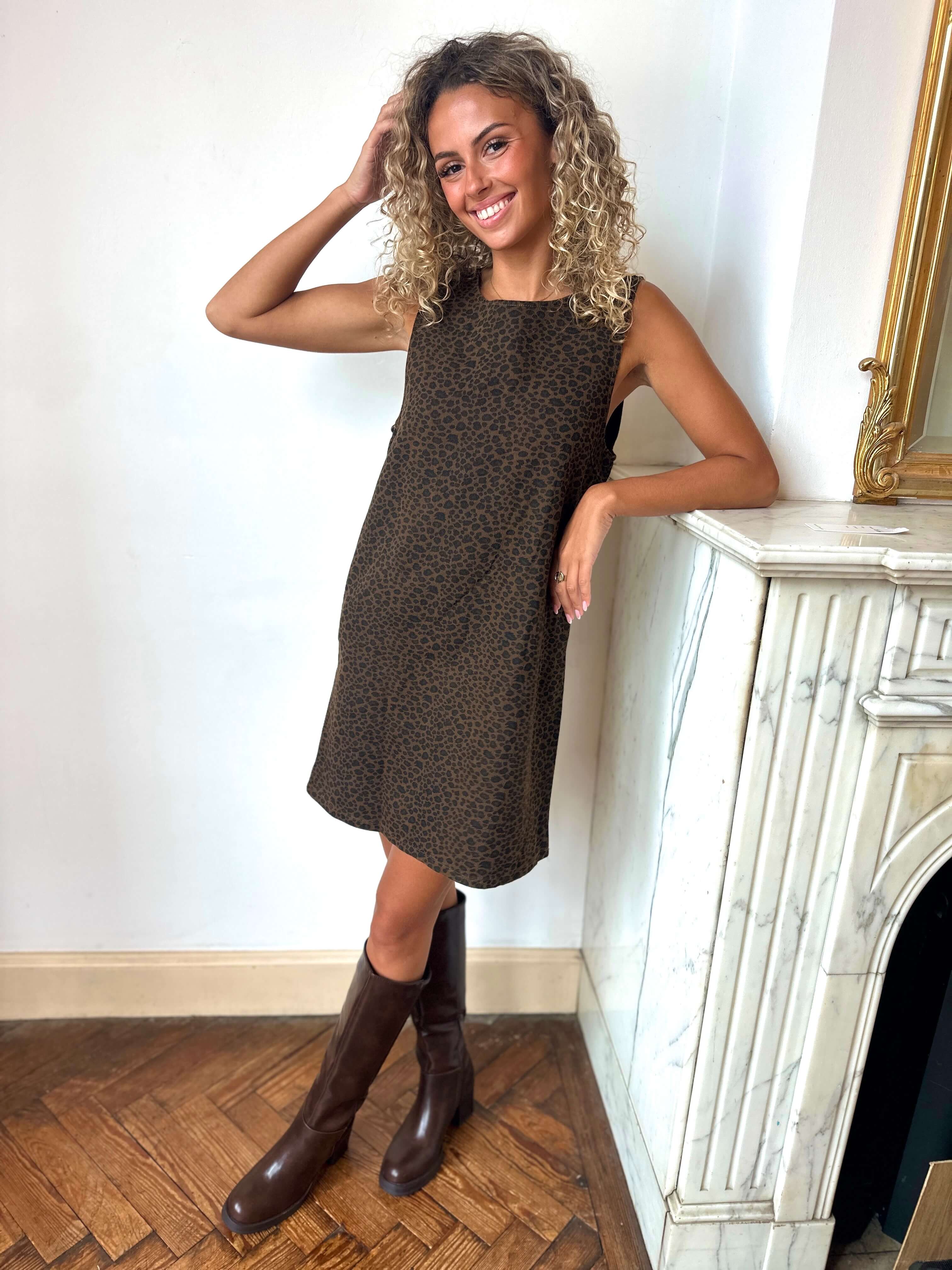 Robe chocolat léopard - ROMY