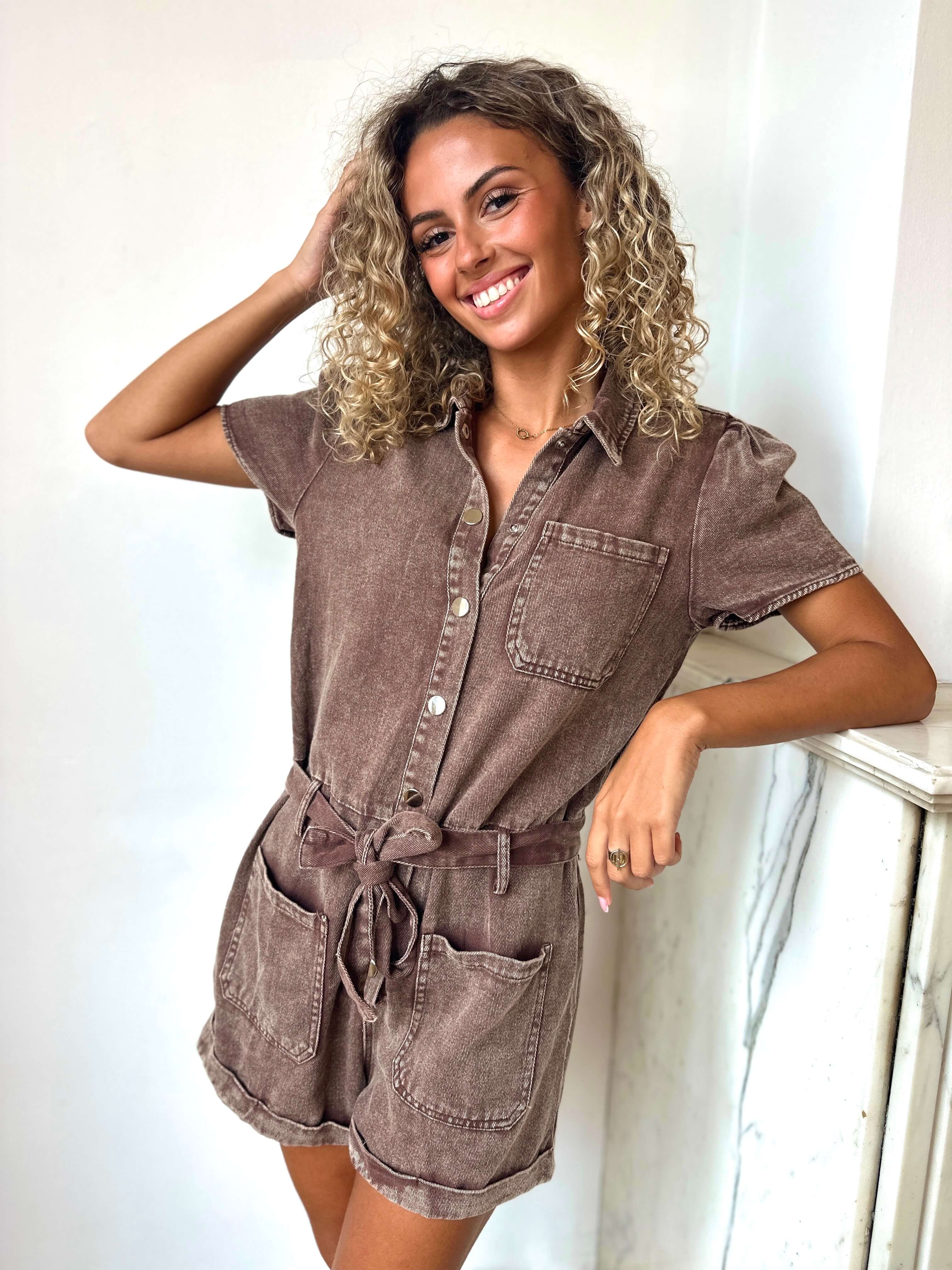 Combishort en jeans - MILA
