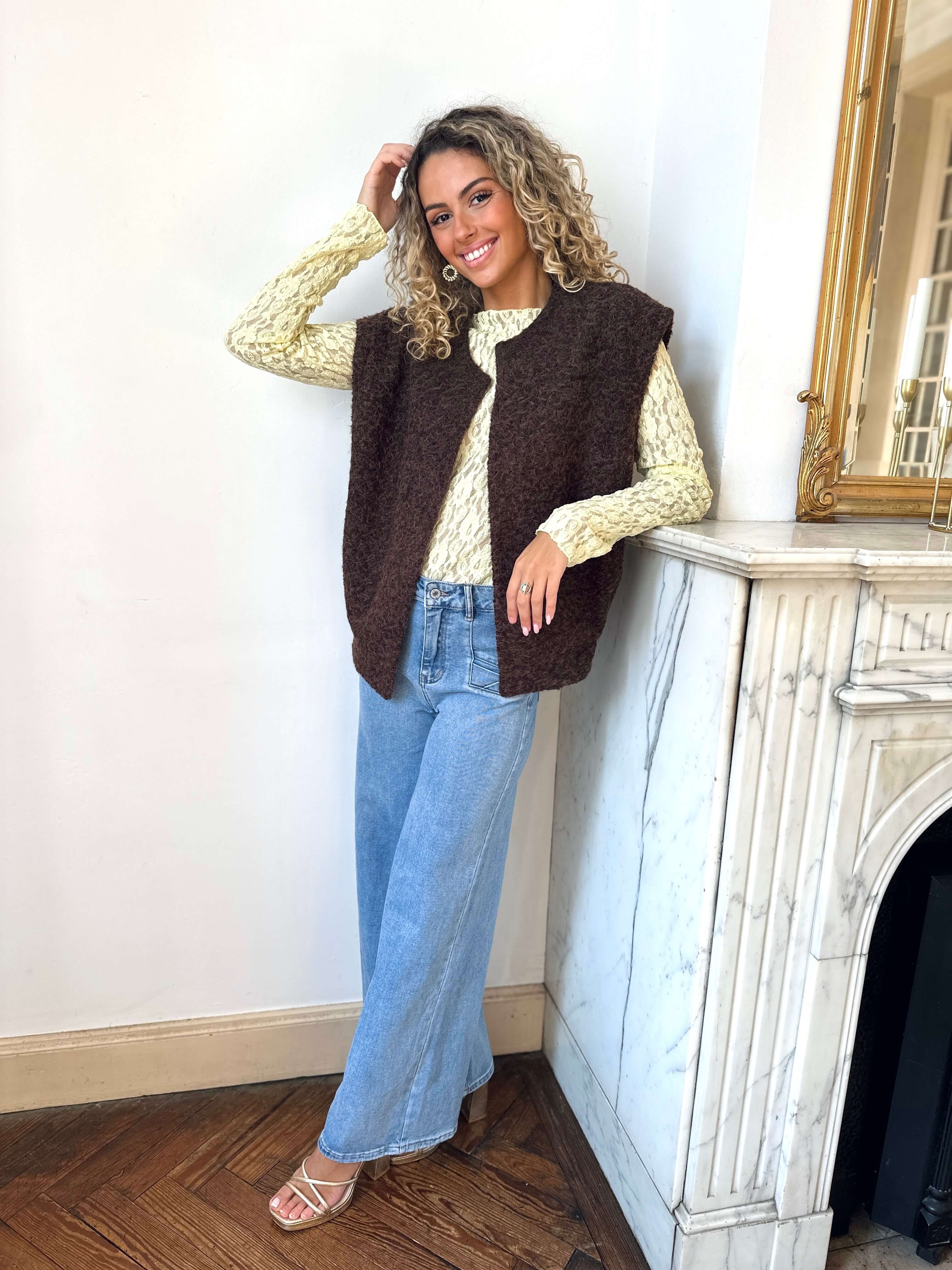 Gilet chocolat - PAOLA