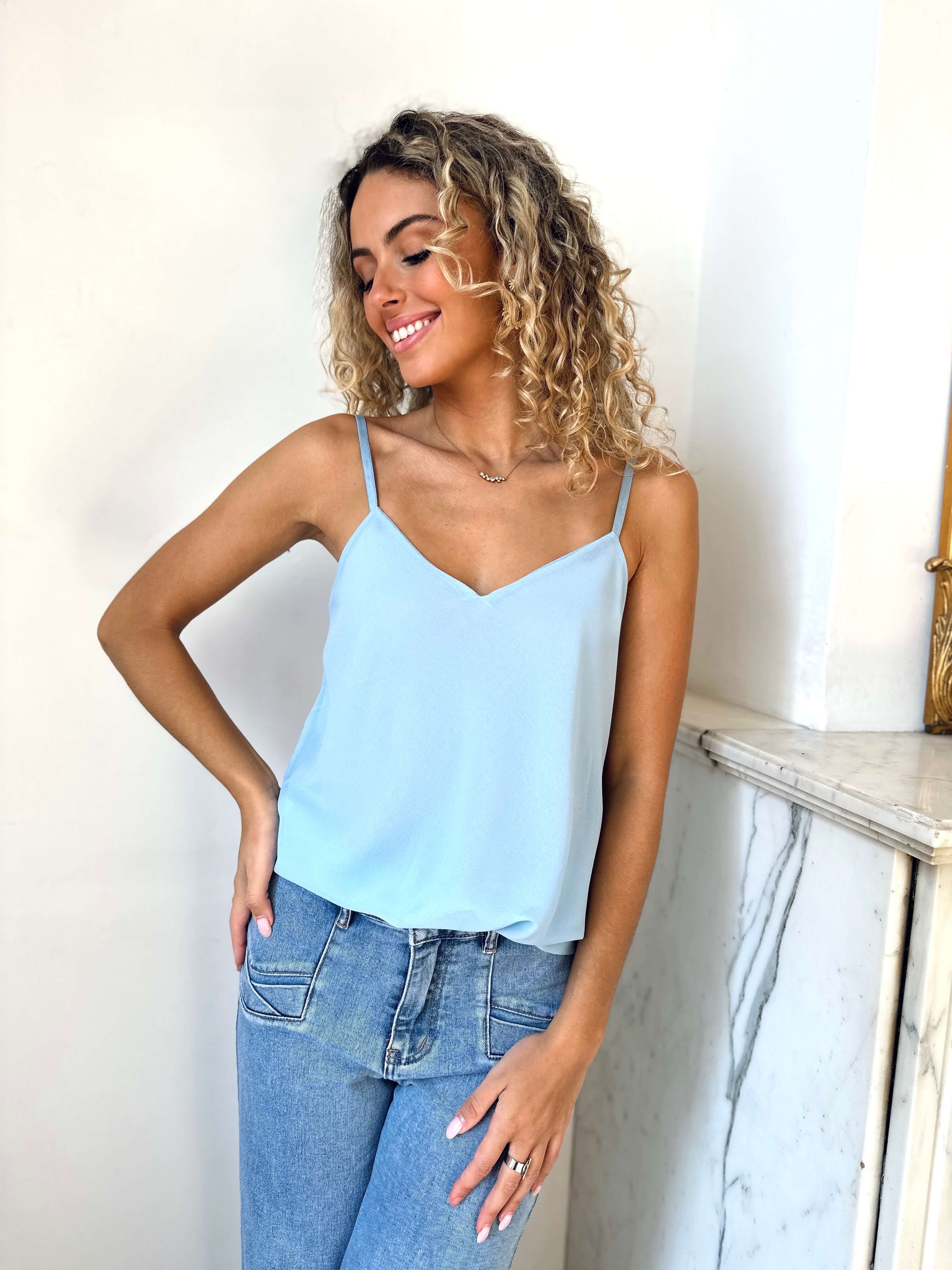 Top bleu ciel - OLIVIA