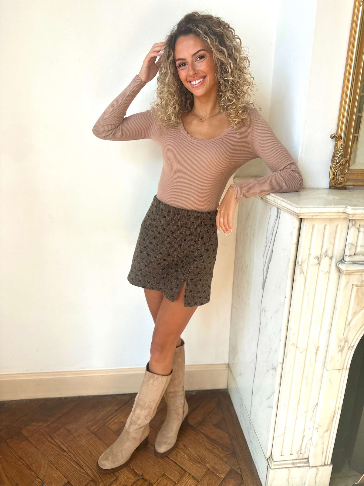 Jupe short chocolat - CELESTE