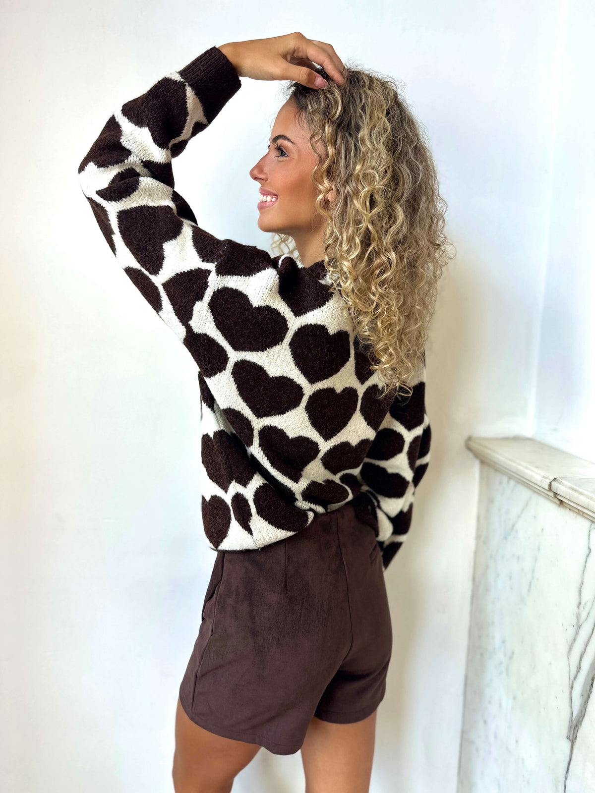 Pull coeur - CHOCOLAT