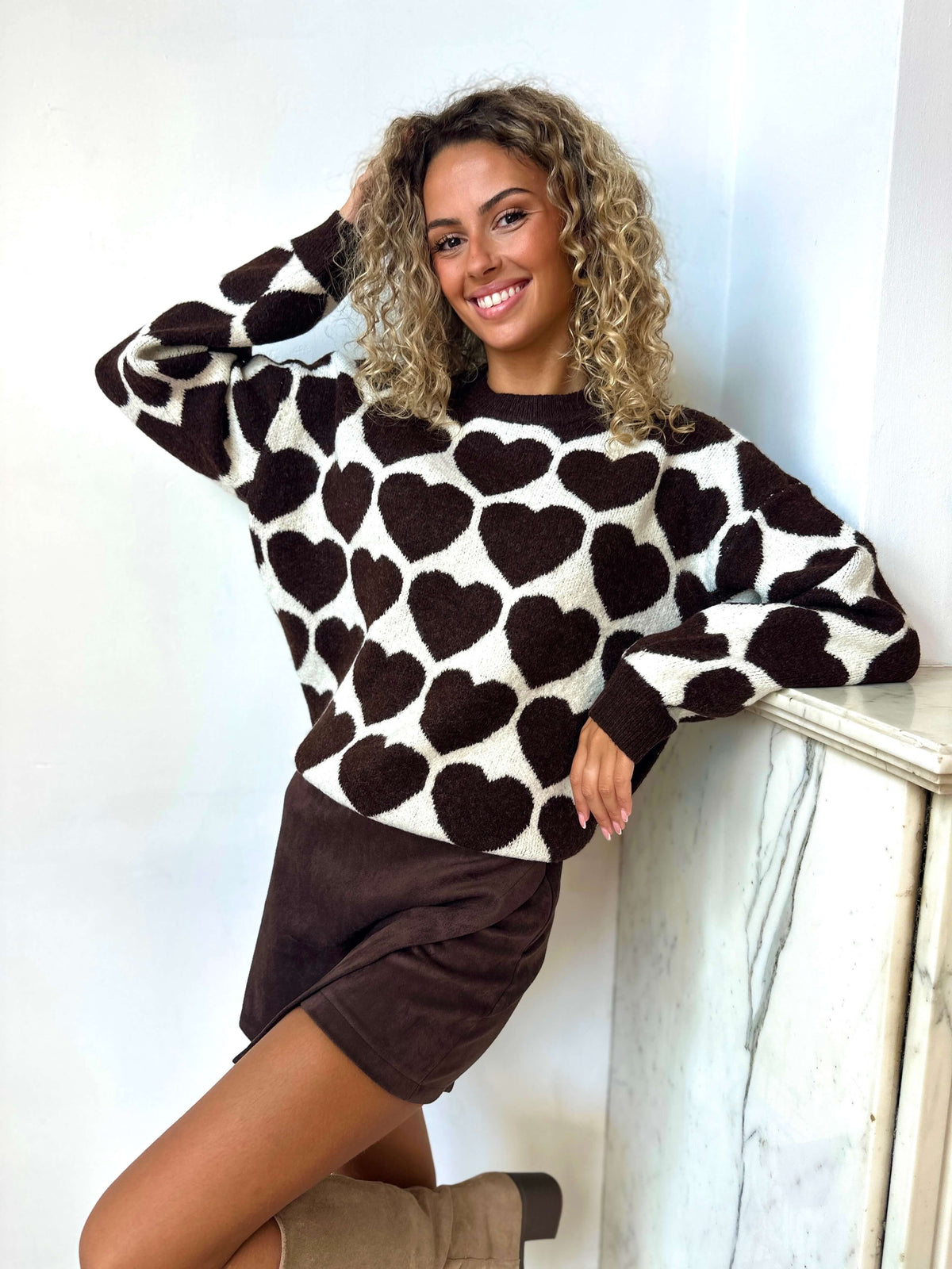 Pull coeur - CHOCOLAT