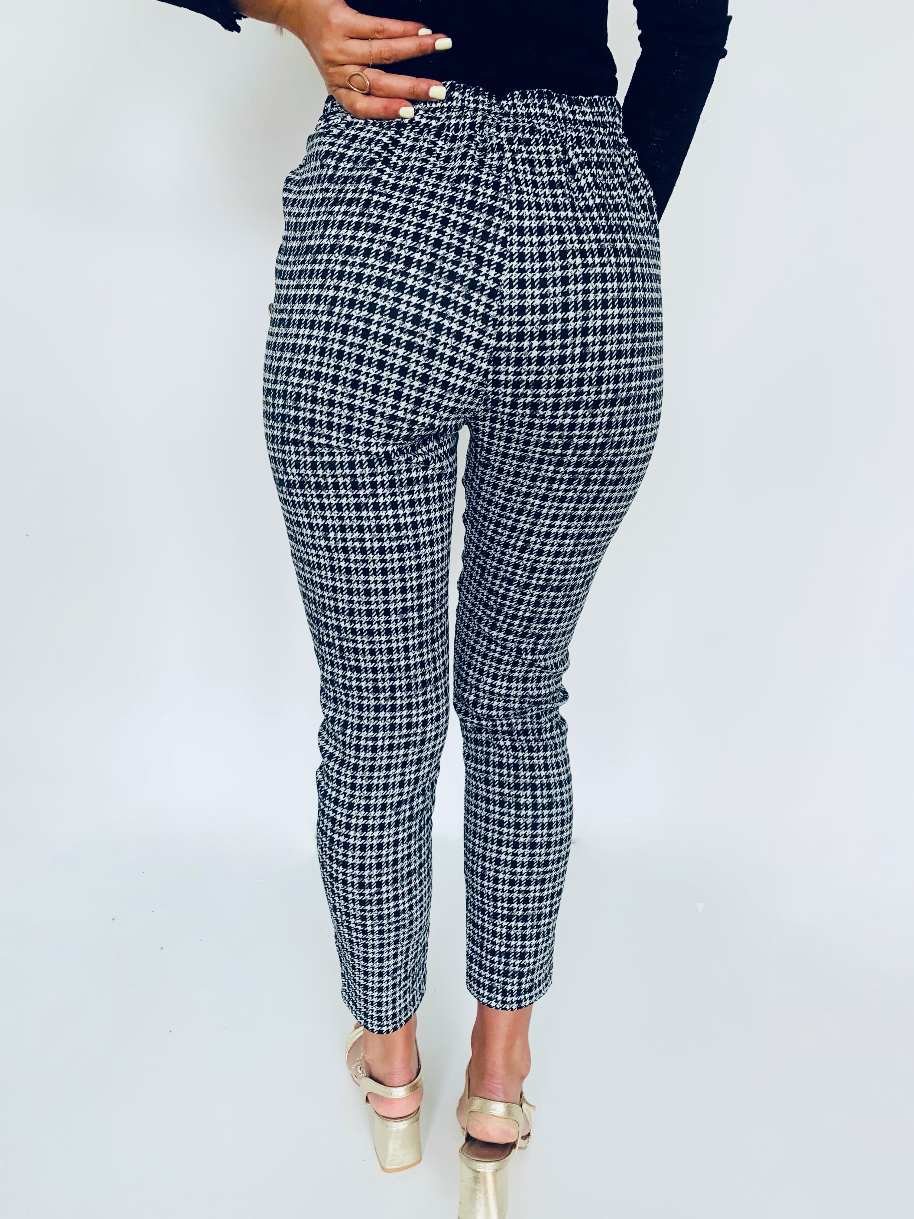 pantalon pied de poule femme