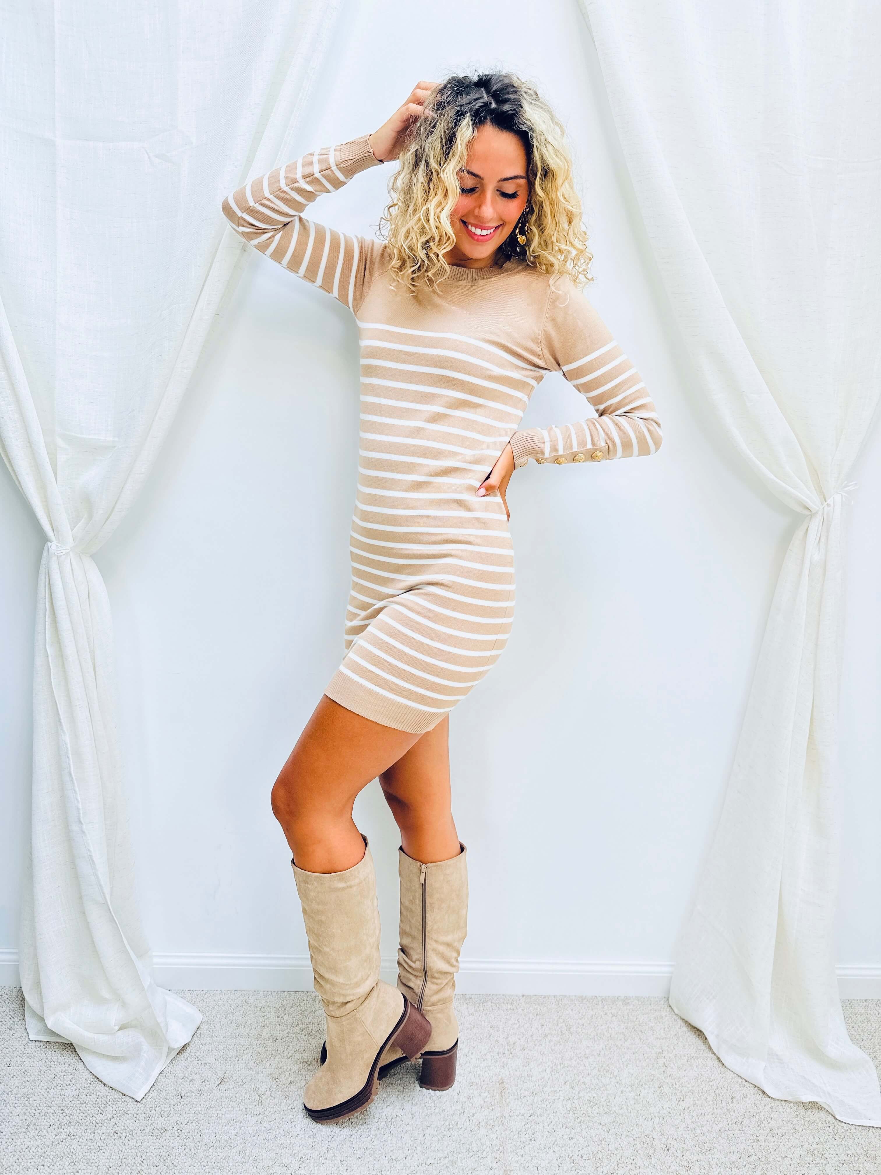Robe pull beige - LOLA