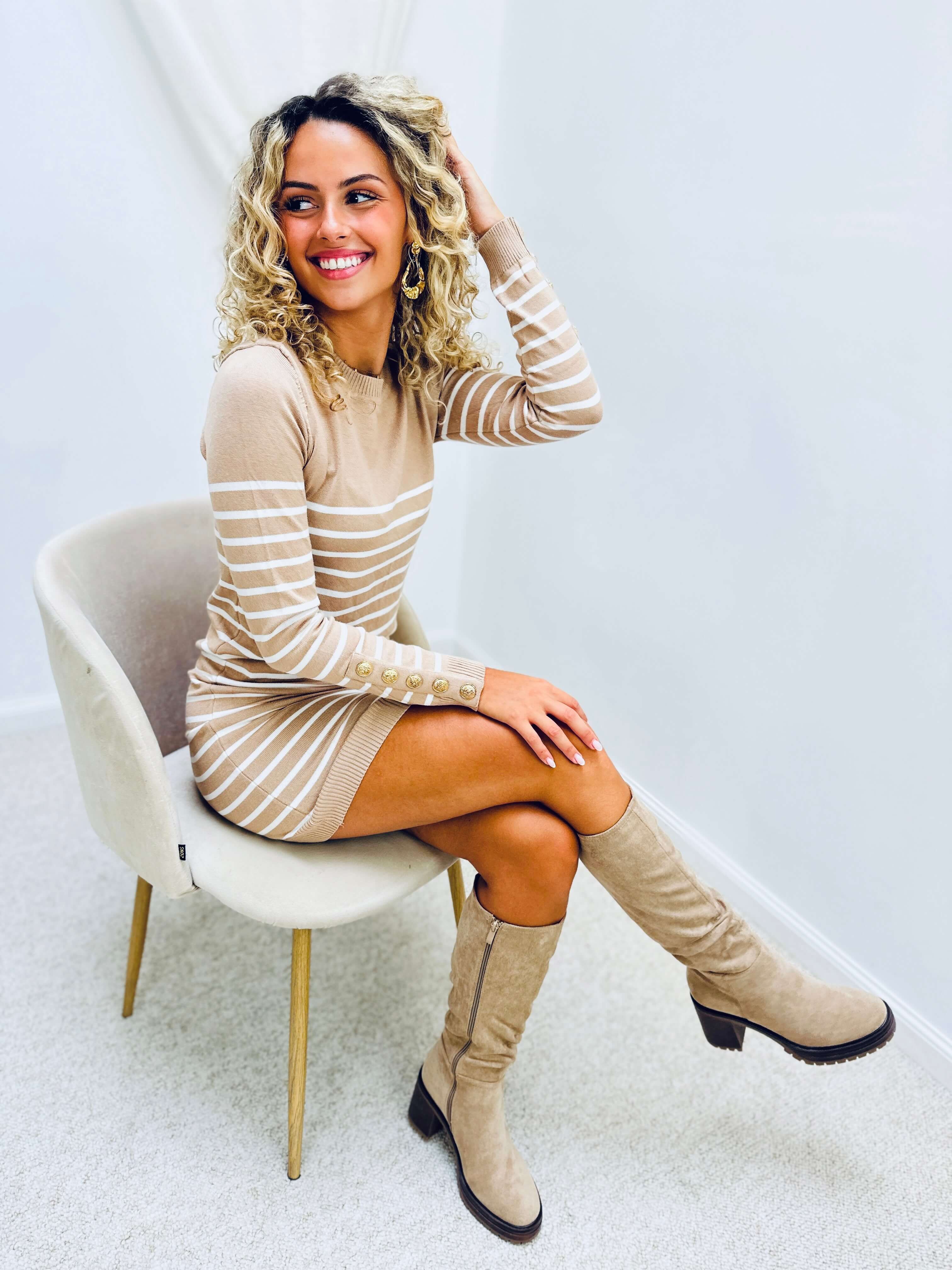 Robe pull beige - LOLA