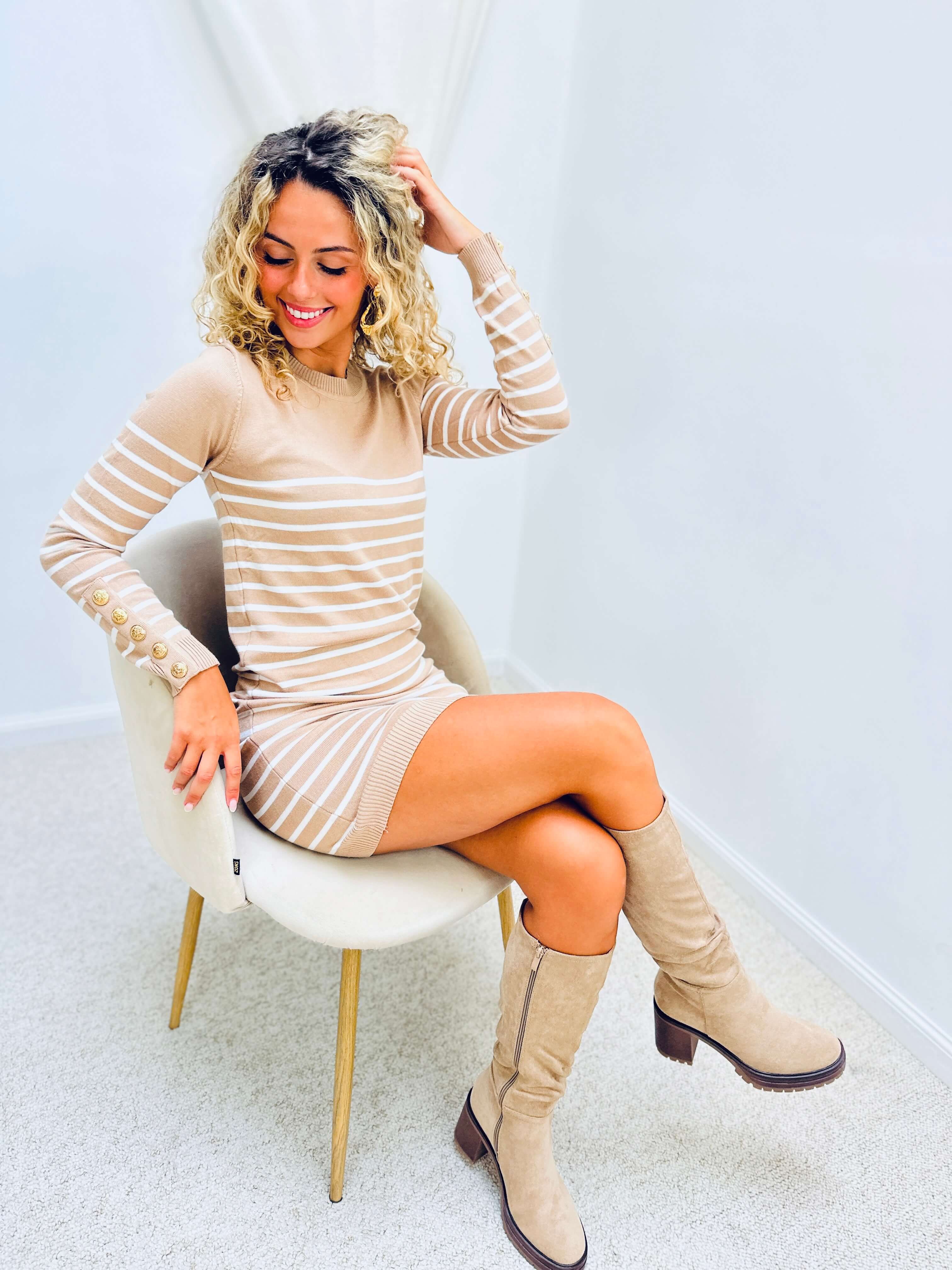 Robe pull beige - LOLA