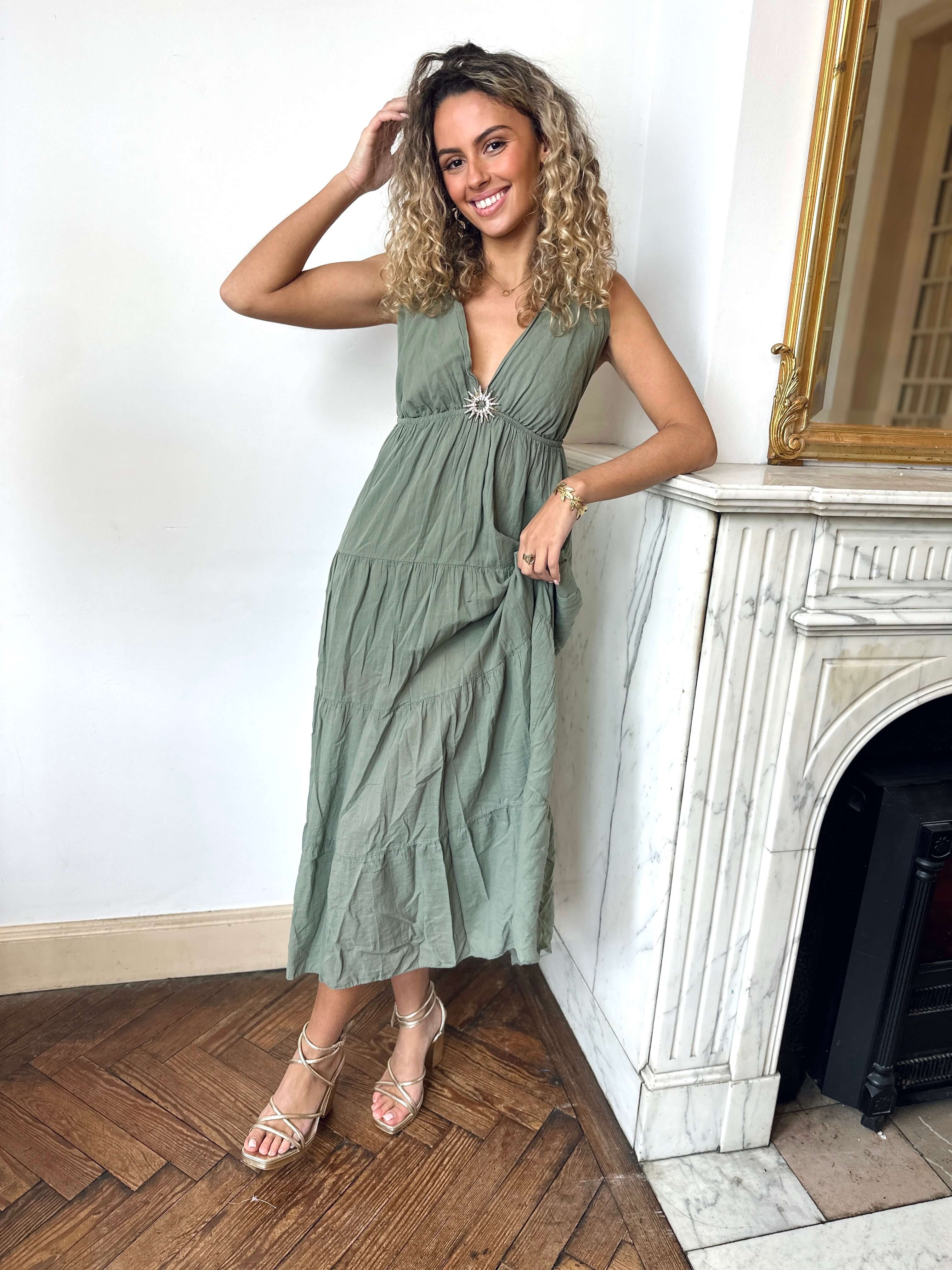 Robe longue kaki - BOHEMIA