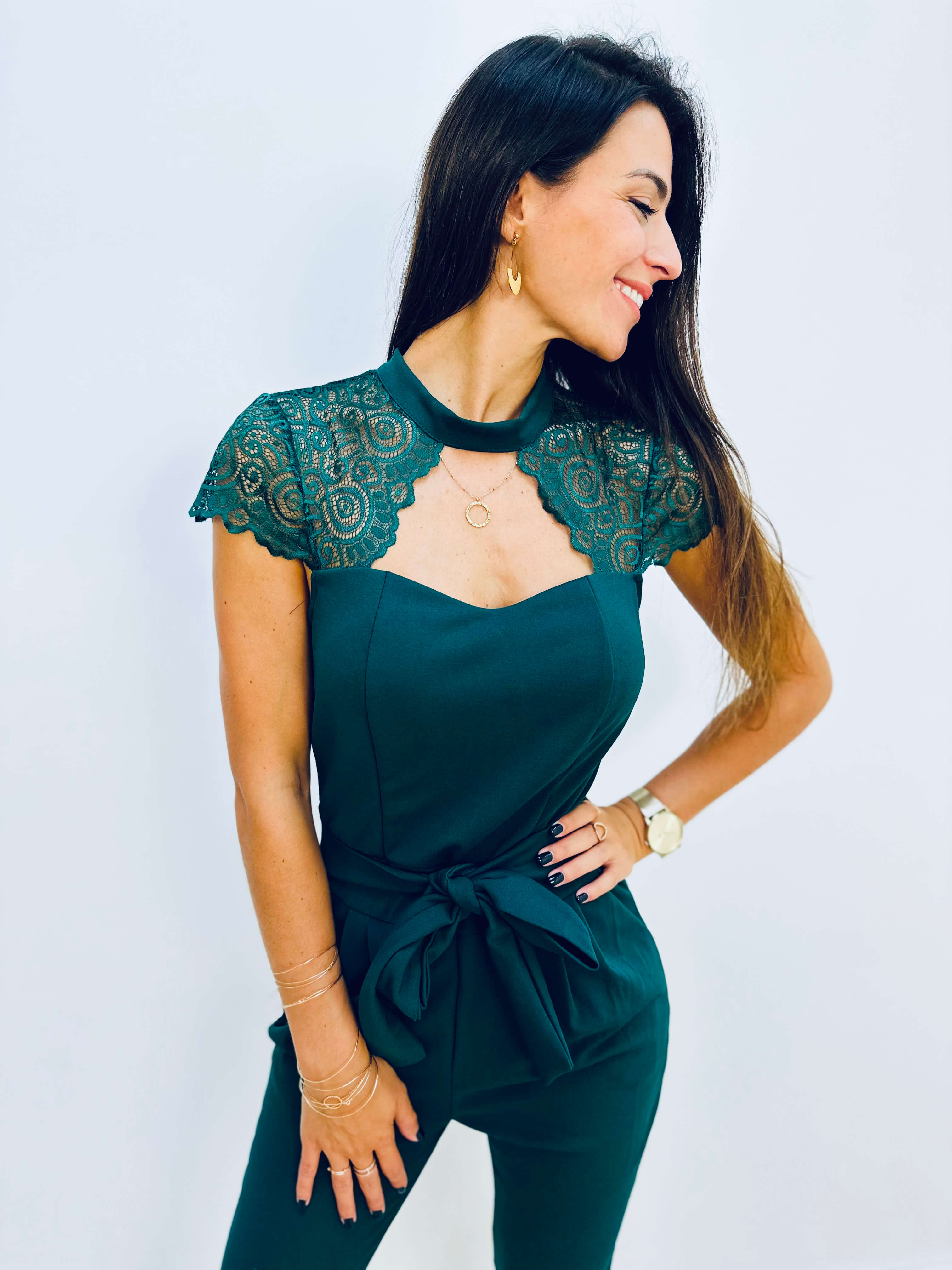 Combinaison pantalon vert - VIRGINIE