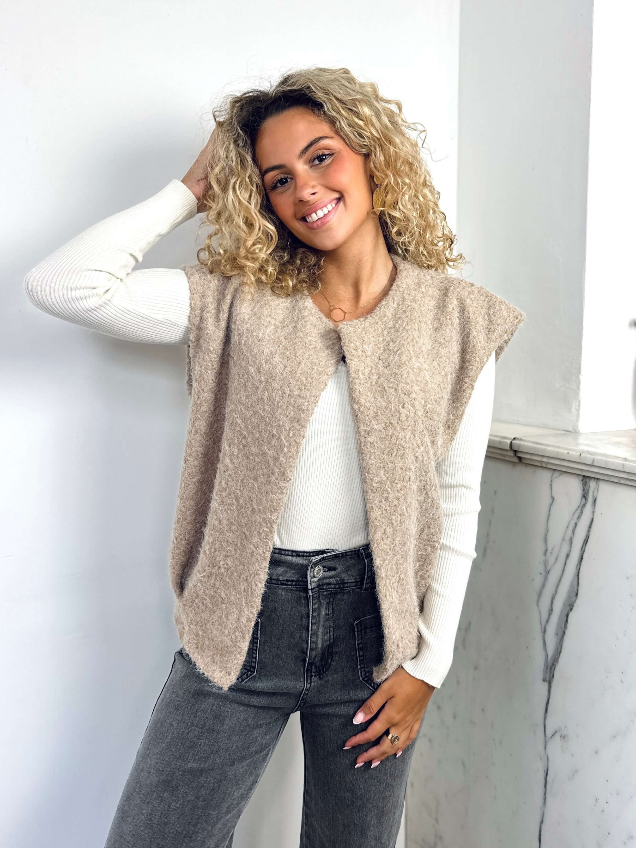 Gilet beige - PAOLA