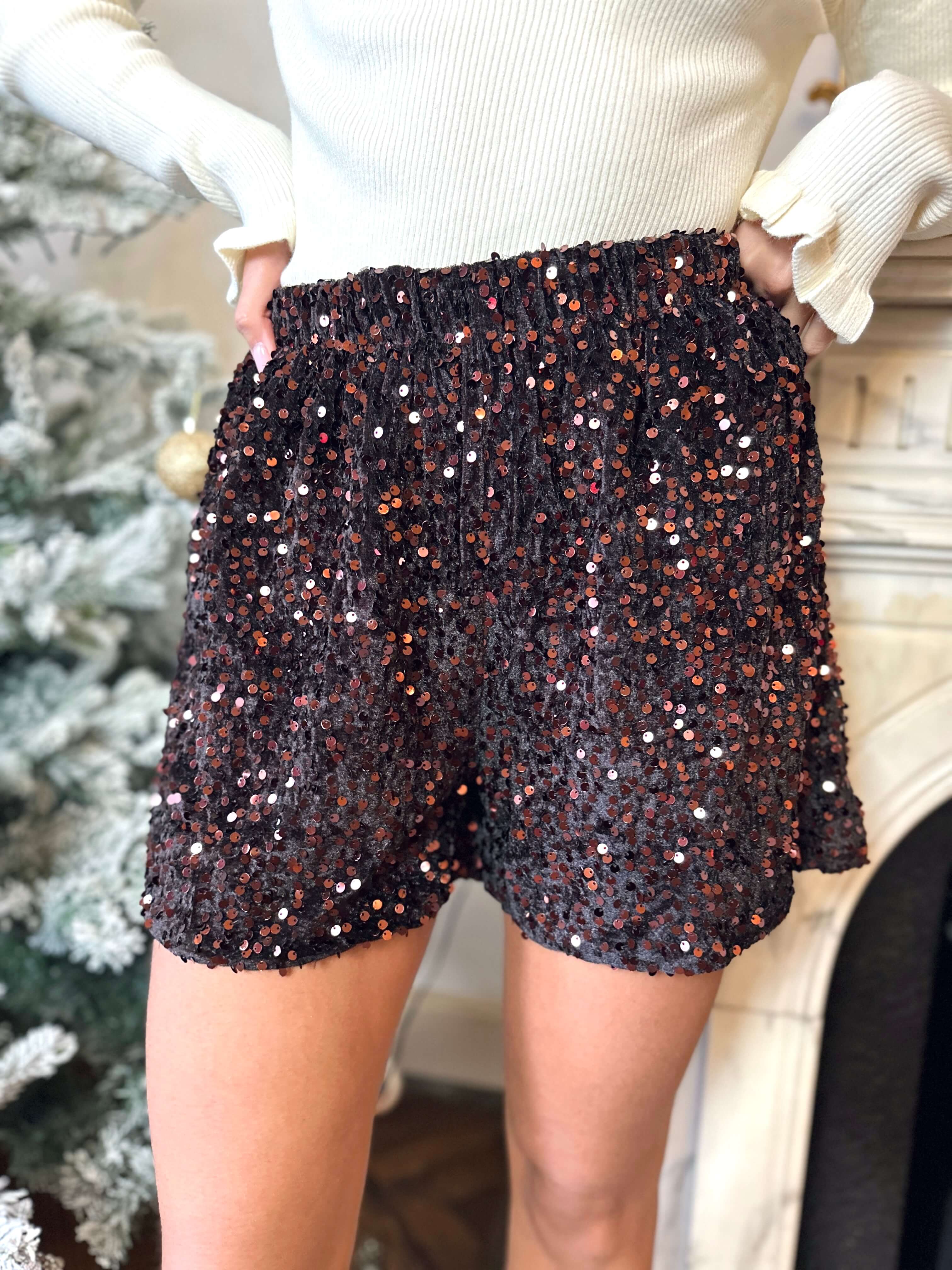 Short chocolat à sequin - CAM