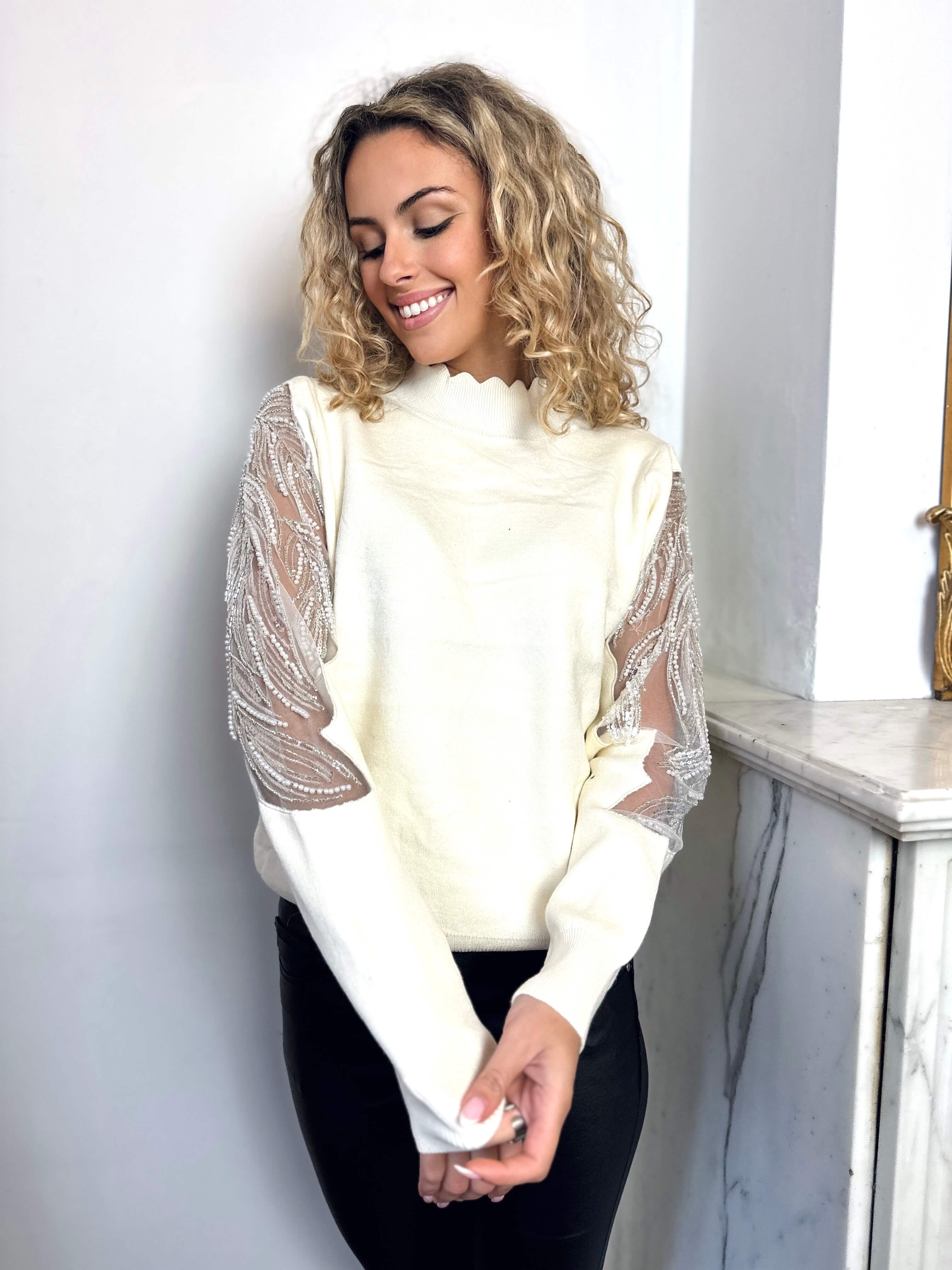 Pull blanc - HELENE