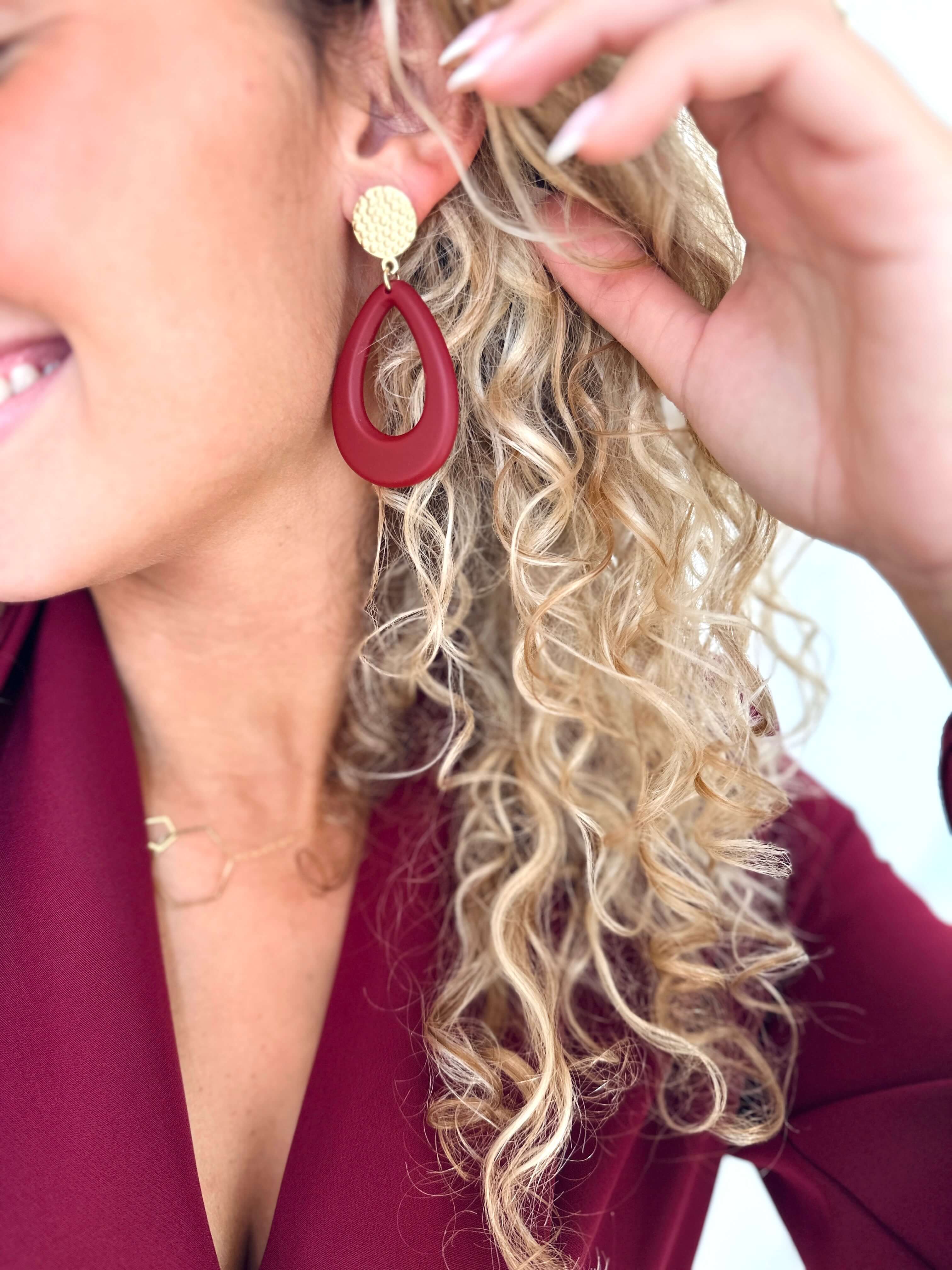 Boucles d'oreilles bordeaux - EMMY