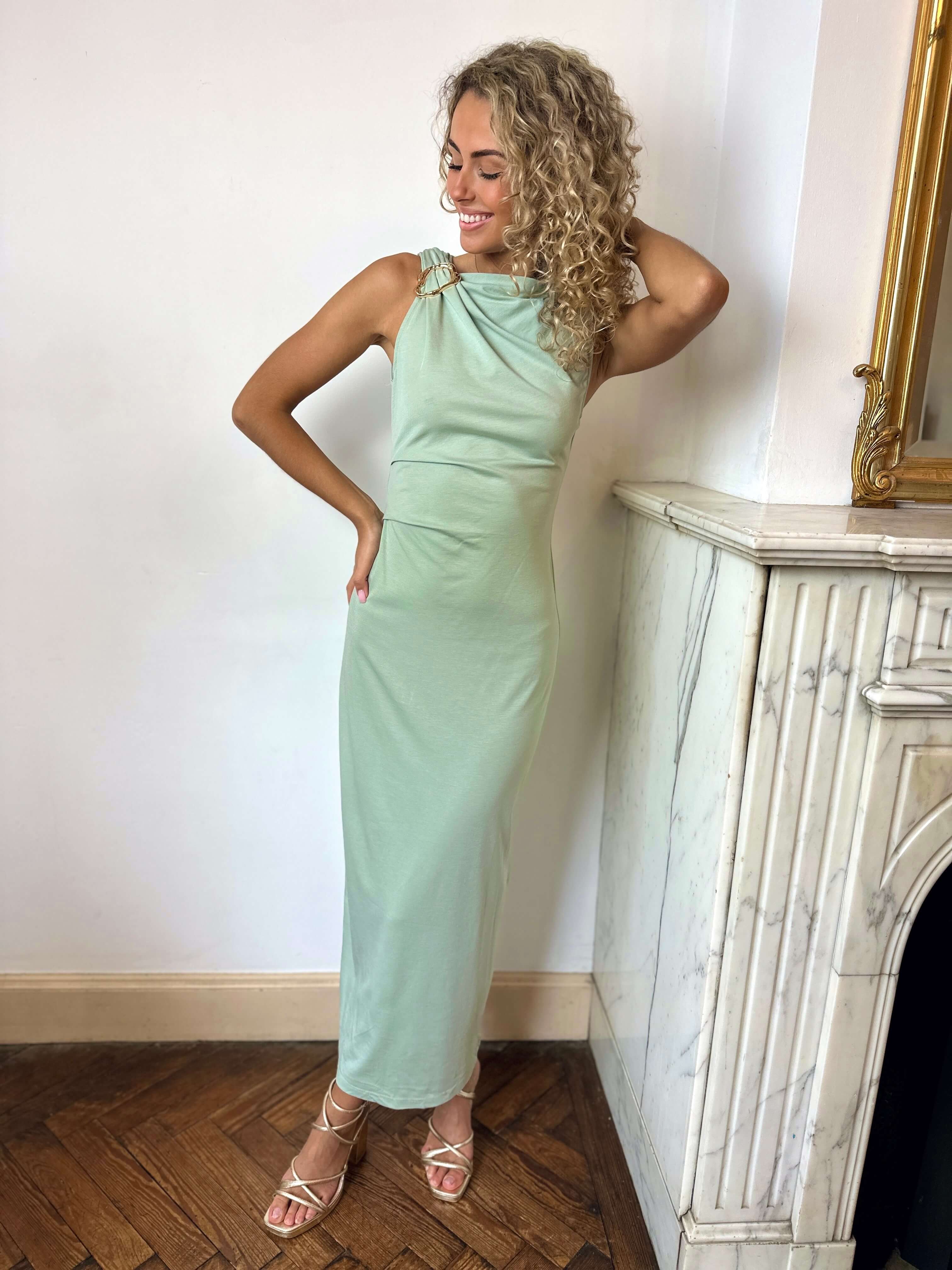 Robe vert sauge - ANGELE