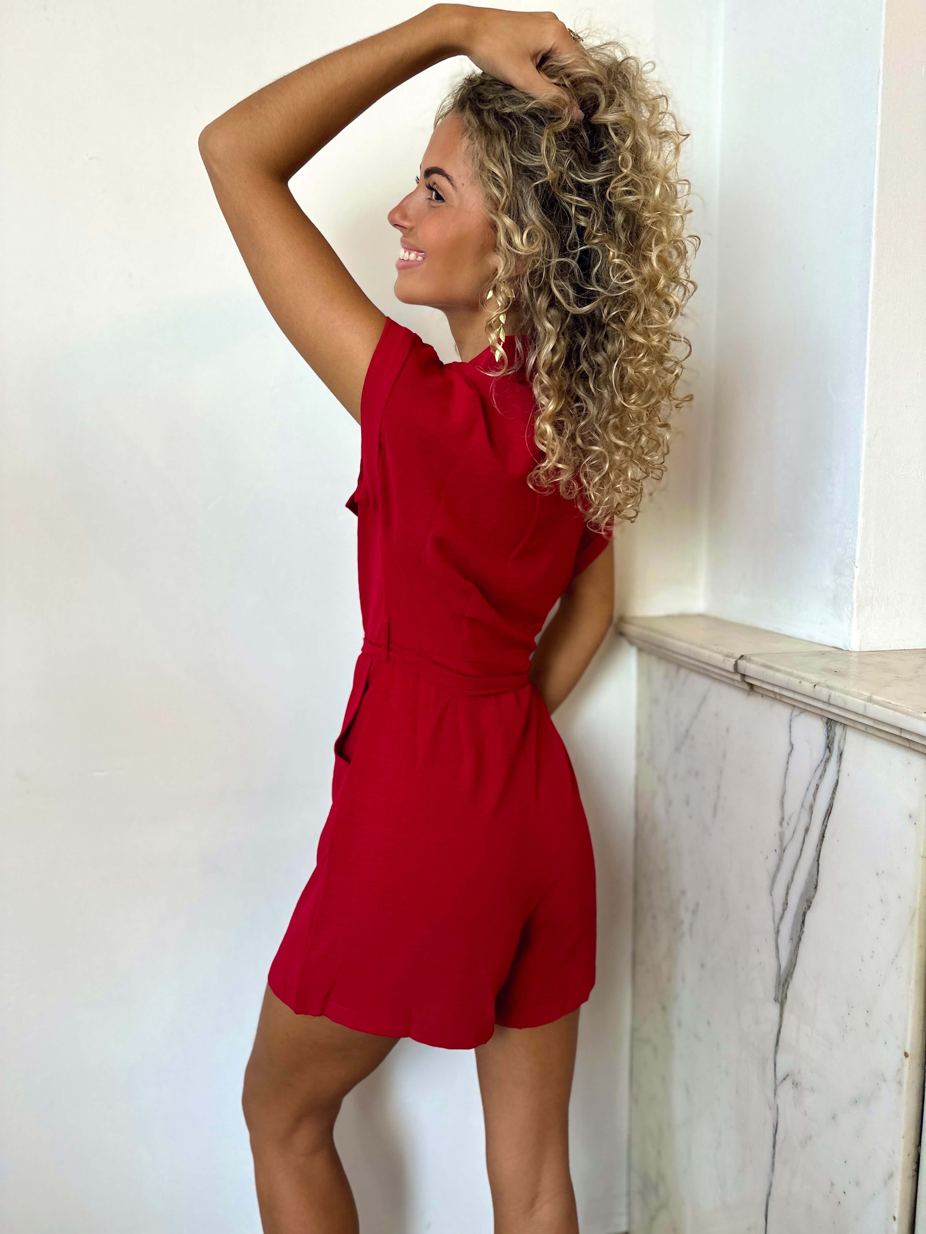 Combishort rouge - CAMILLE