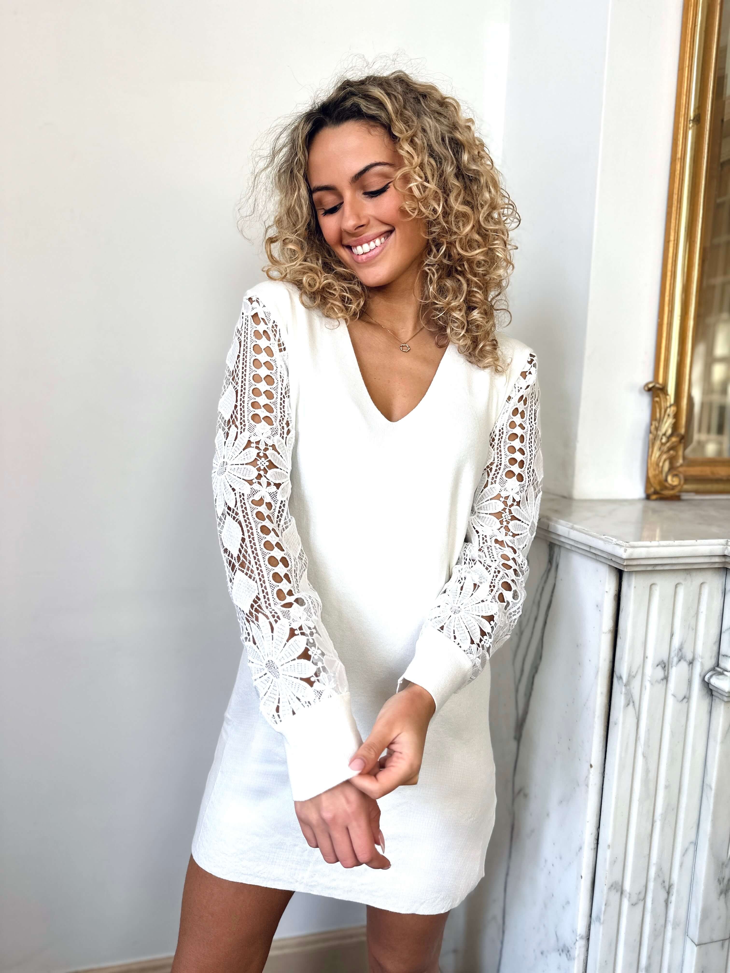 Robe pull blanche - ELISABETH