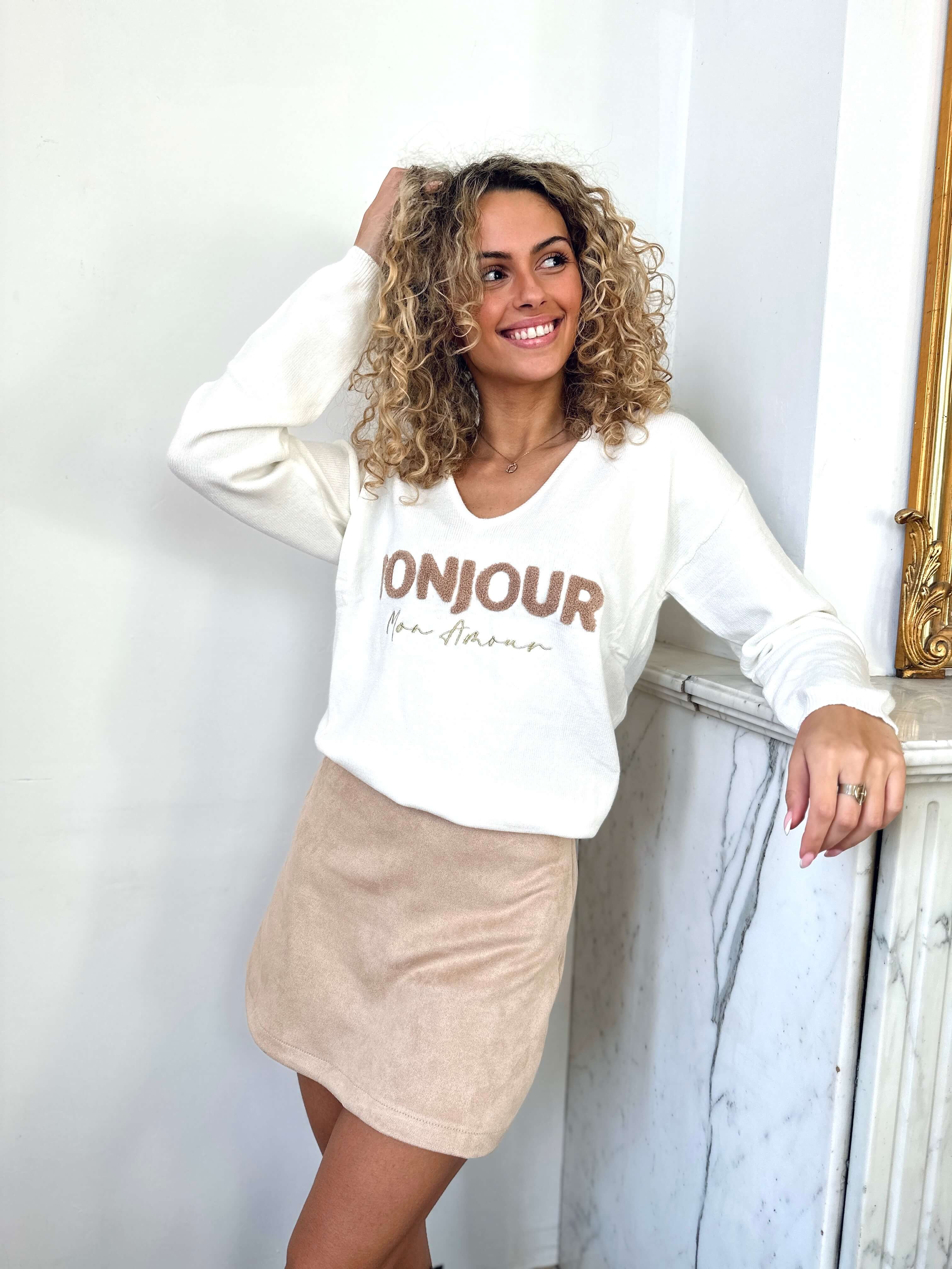 Jersey blanco - BONJOUR MON AMOUR