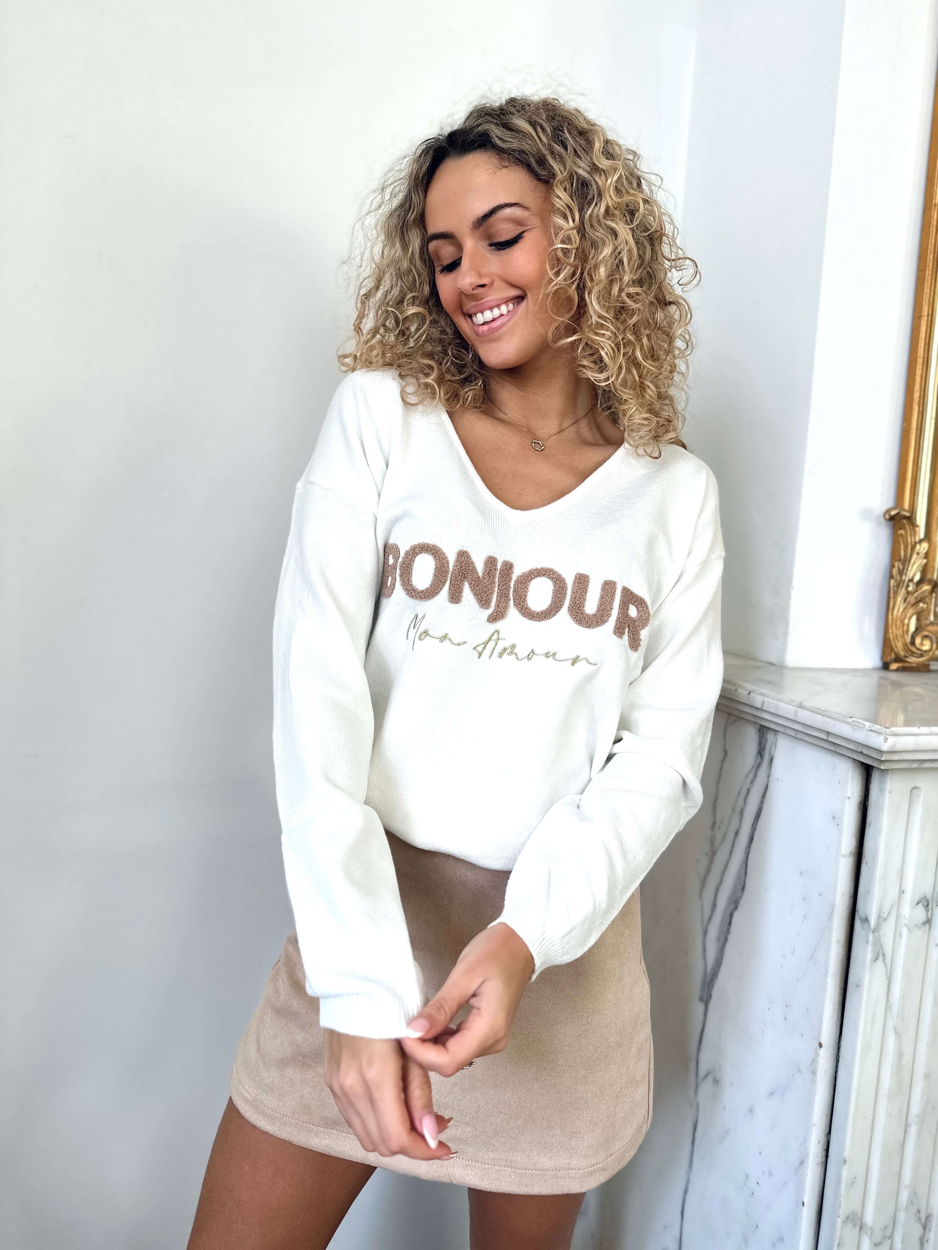 Jersey blanco - BONJOUR MON AMOUR