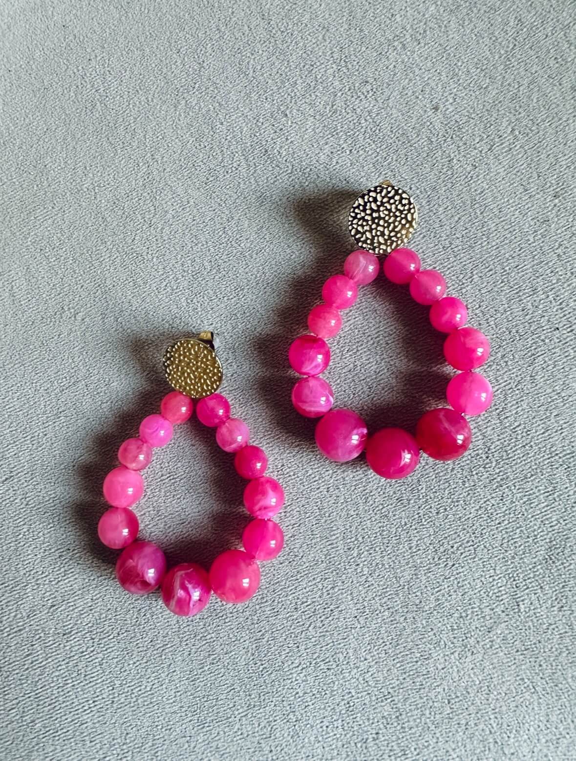 Boucles d'oreilles rose - LOISE