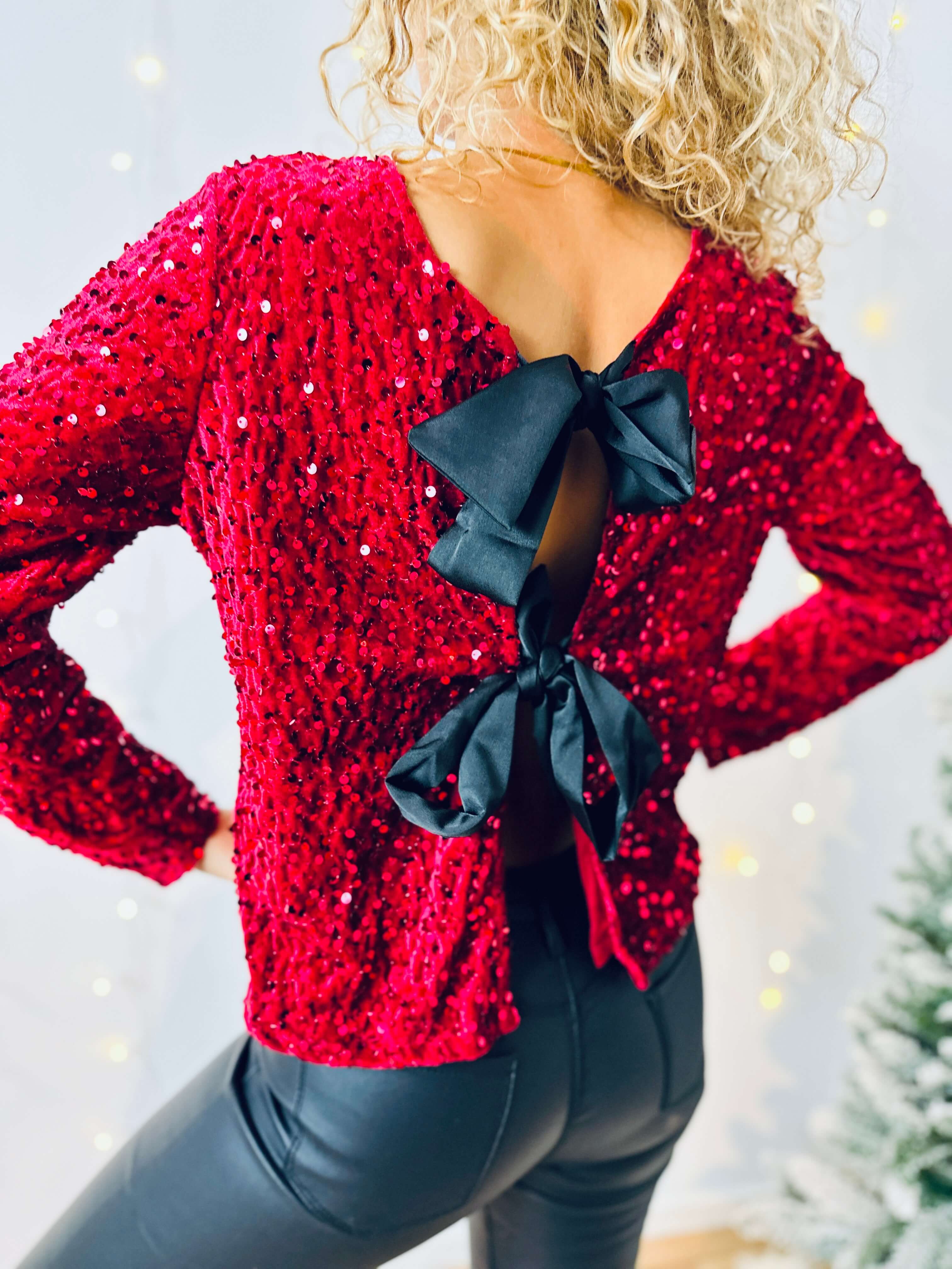 Haut bordeaux à sequin - AUDREY